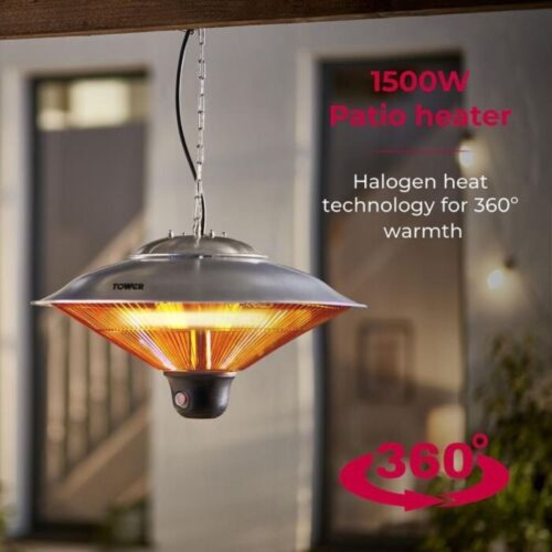 TOWER - ASTRO 1500W HANGING OUTDOOR PATIO HEATER RRP £149.99