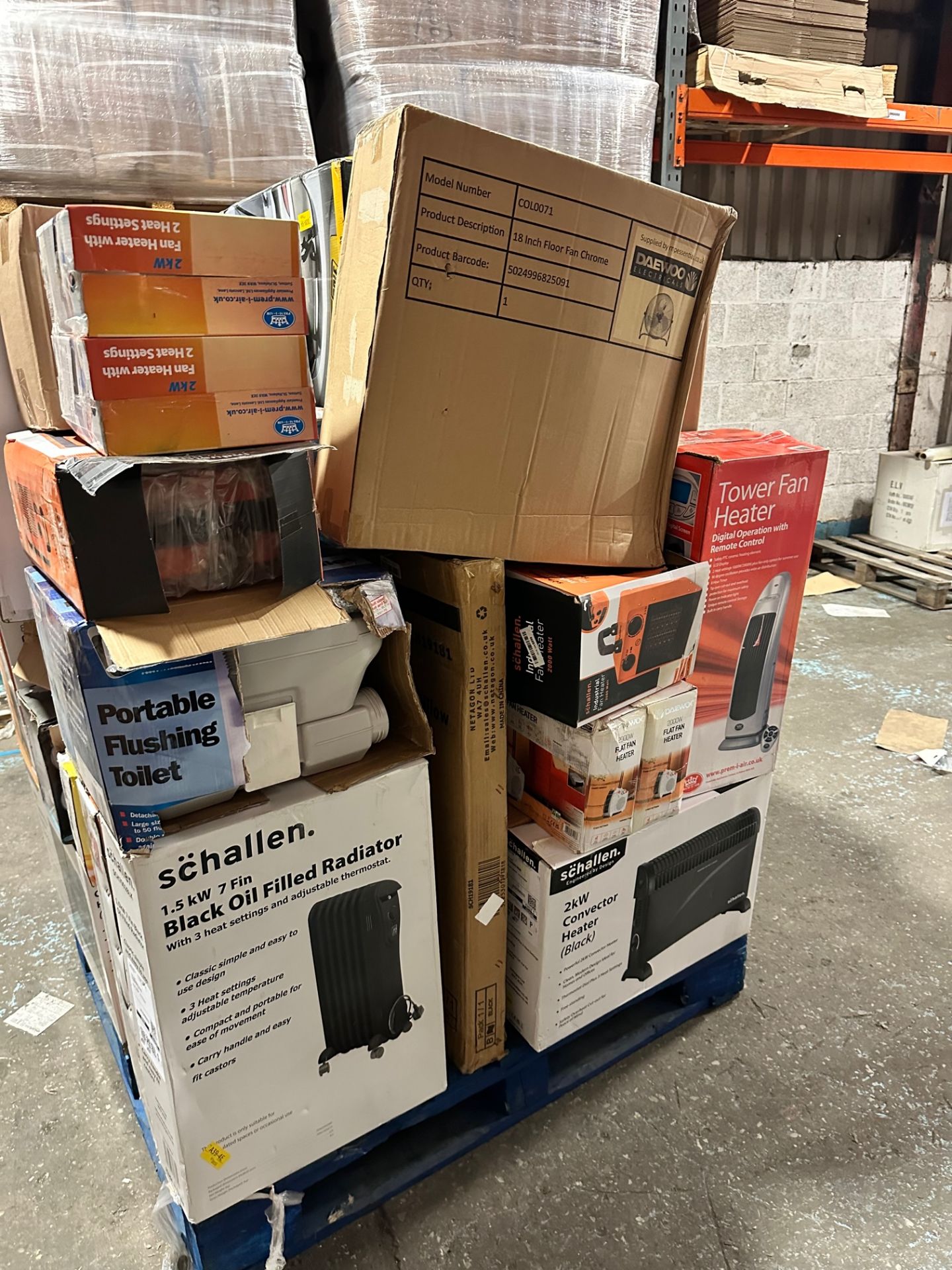 MIXED PALLET OF E-COMMERCE RETURNED GOODS (MAINLY HEATERS) - RRP WORTH £1533.59