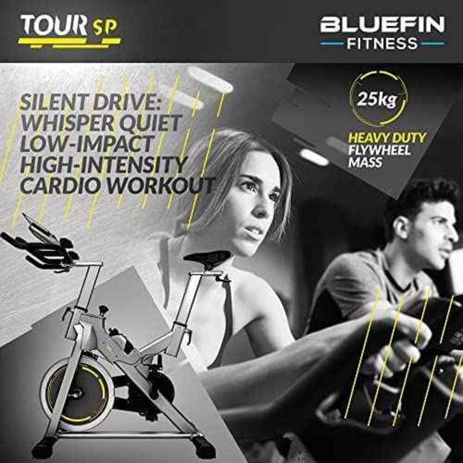 BLUEFIN FITNESS TOUR SP BIKE WITH LCD DIGITAL FITNESS CONSOLE AND COACHING APP RRP £499.00 - Image 2 of 5