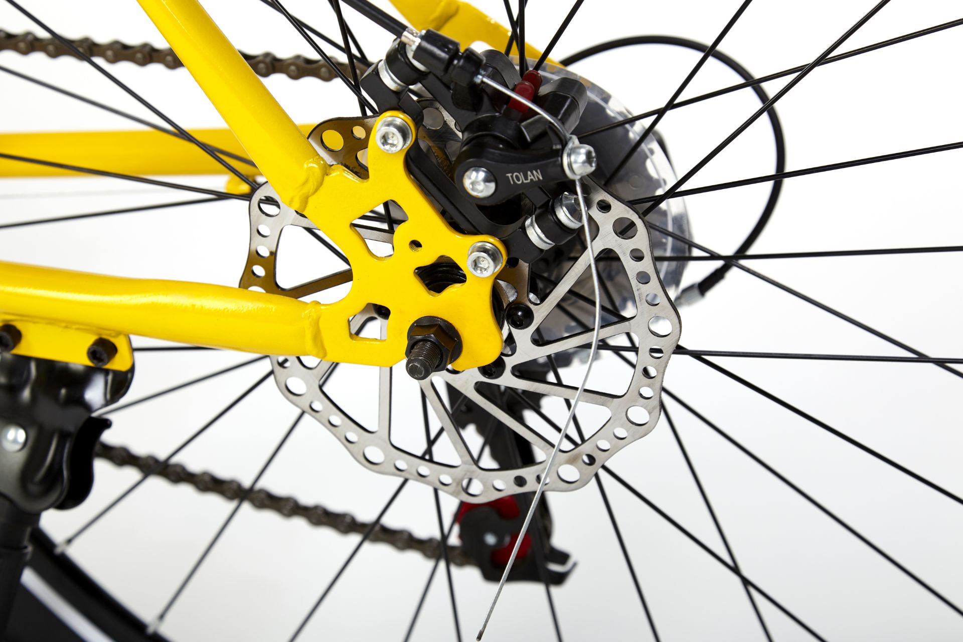 YELLOW STREET BIKE WITH 21 GREAR, BRAKE DISKS, KICK STAND, COOL THIN TYRES - Image 9 of 10