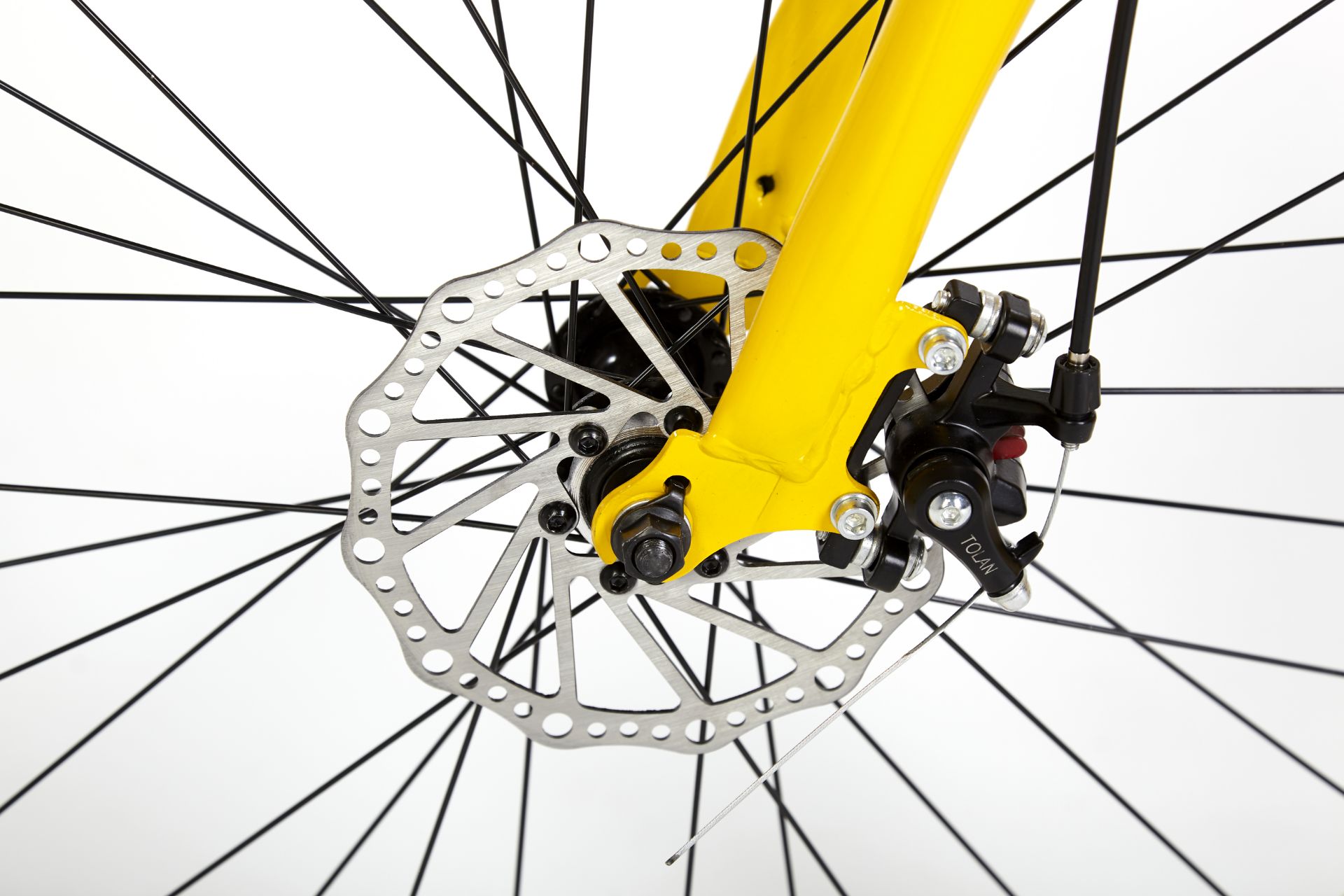 YELLOW STREET BIKE WITH 21 GREAR, BRAKE DISKS, KICK STAND, COOL THIN TYRES - Image 8 of 12