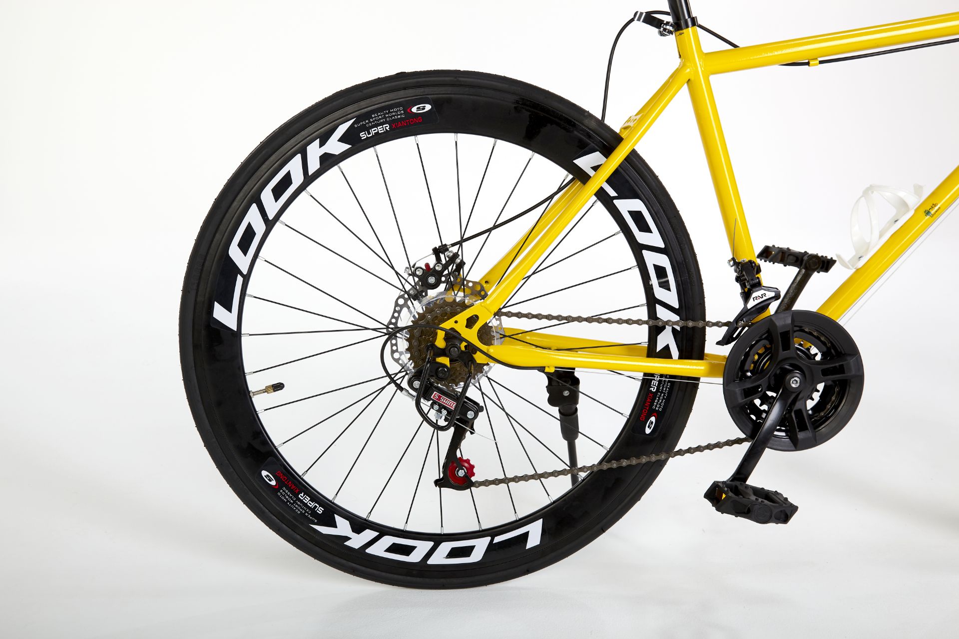 YELLOW STREET BIKE WITH 21 GREAR, BRAKE DISKS, KICK STAND, COOL THIN TYRES - Image 5 of 12