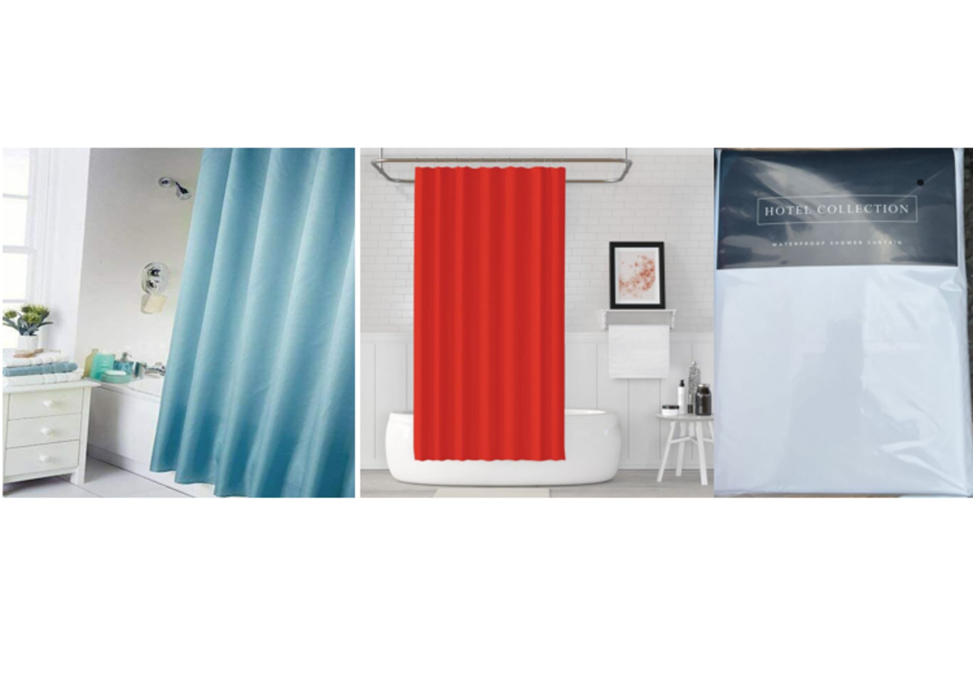 390 X WATERPROOF SHOWER CURTAINS (MIX BLUE AND RED)