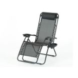 BLACK ROYALE RELAXER W/ CUP HOLDER GARDEN CHAIR BRAND NEW RRP £99