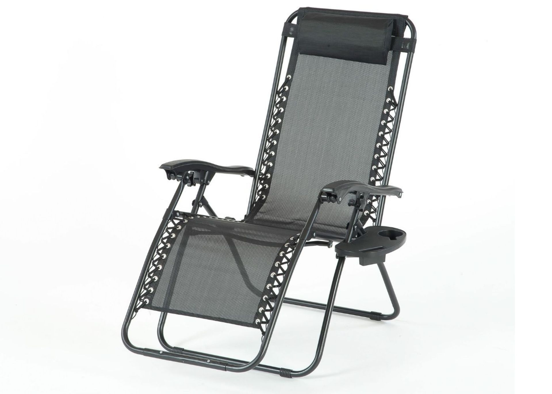 BLACK ROYALE RELAXER W/ CUP HOLDER GARDEN CHAIR BRAND NEW RRP £99