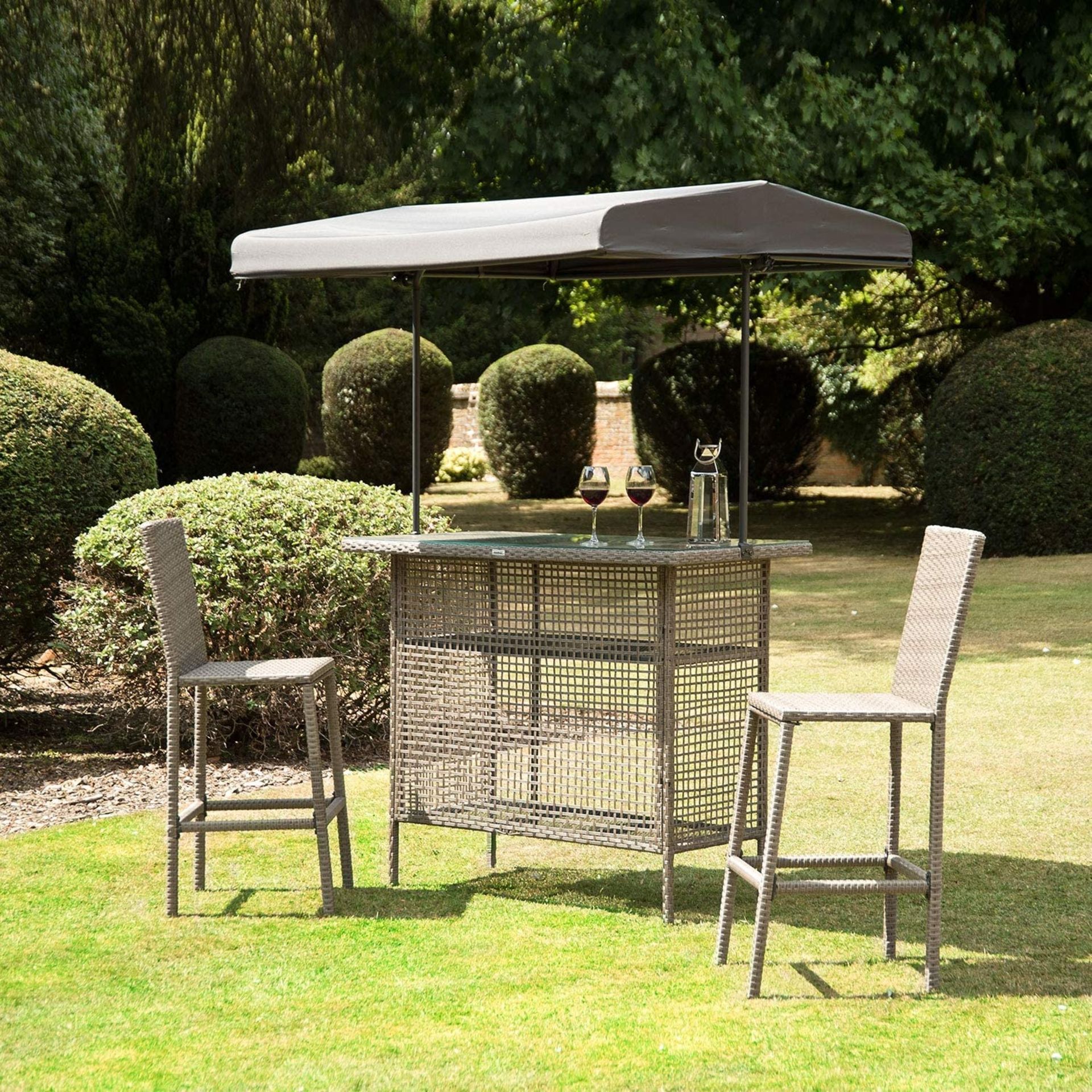 3 PC RATTAN GARDEN BAR BRAND NEW RRP £549