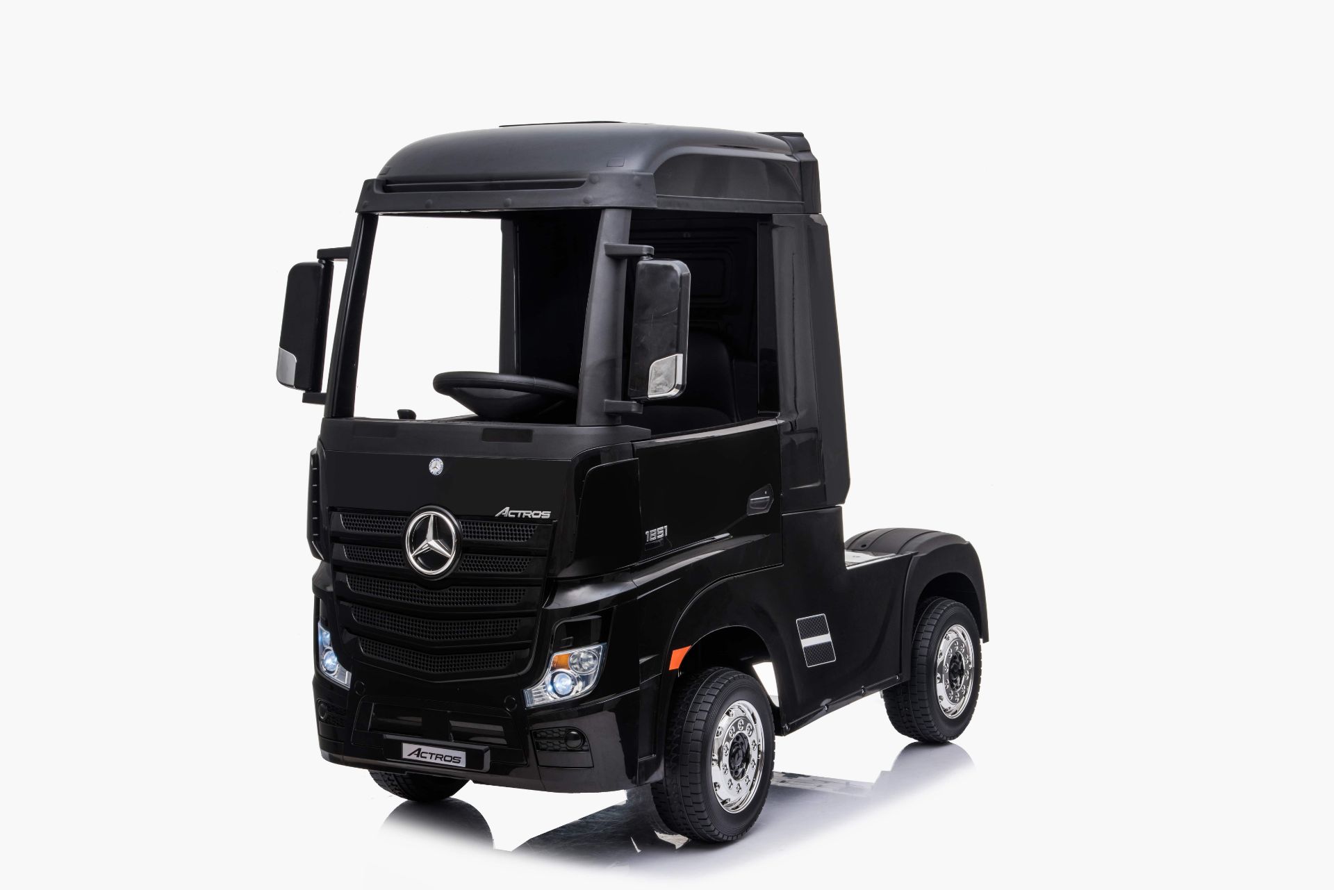 RIDE ON FULLY LICENCED MERCEDES BENZ ACTROS TRUCK HL358 12V WITH OFFICIAL TRAILER - BLACK - Image 13 of 14