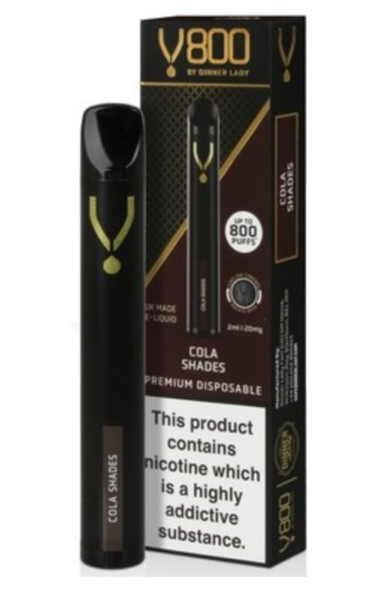 50 X COLA SHADES V800 DINNER LADY DISPOSABLE VAPE - £5.99 EACH