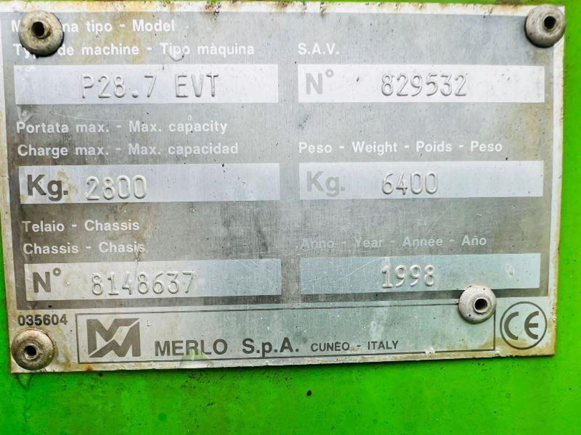 MERLO P28.7 4WD TELEHANDLER C/W PALLET TINES & BRAND NEW TYRES - Image 6 of 14