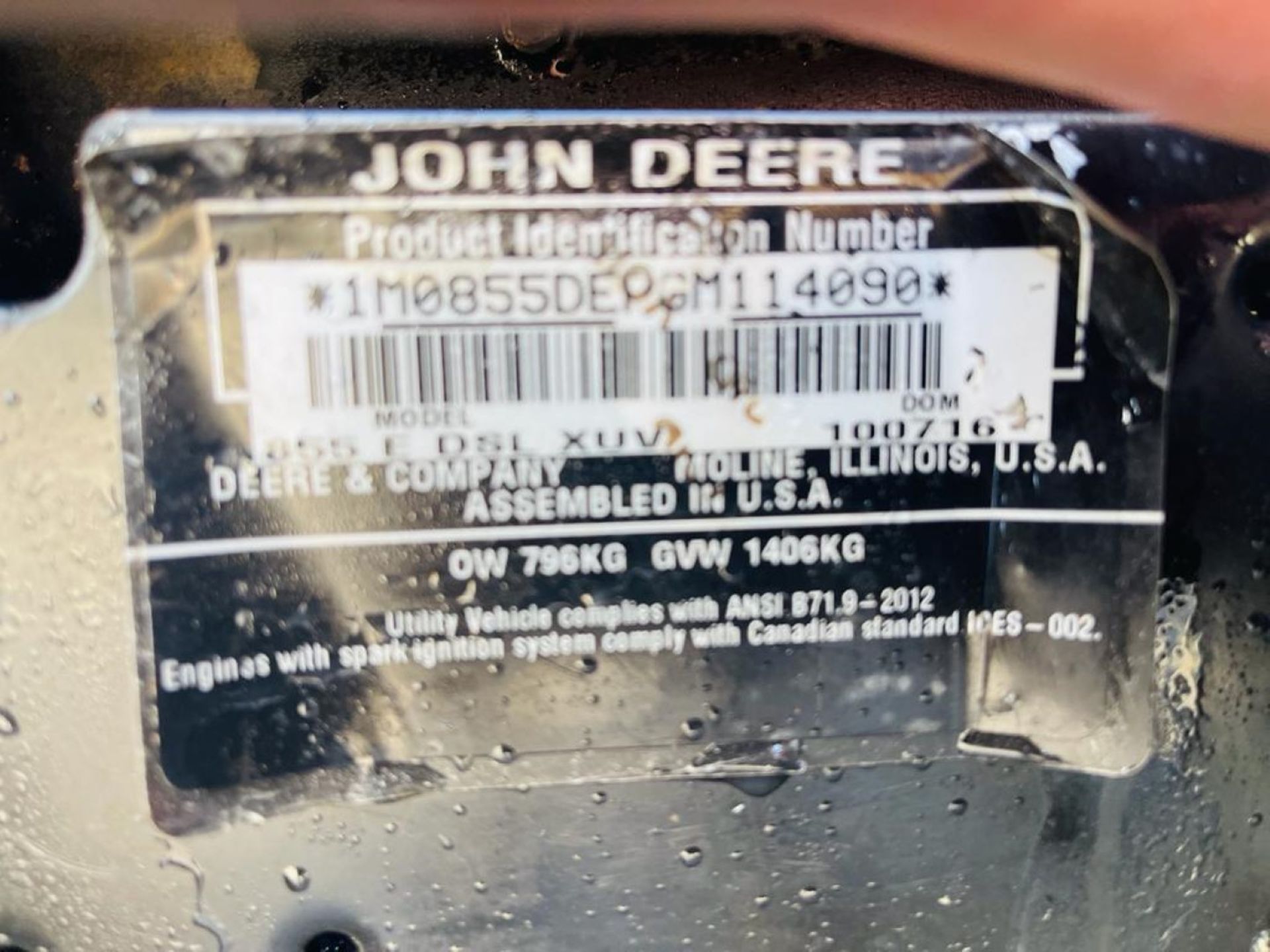 JOHN DEERE XUV855D GAITOR - Image 15 of 17