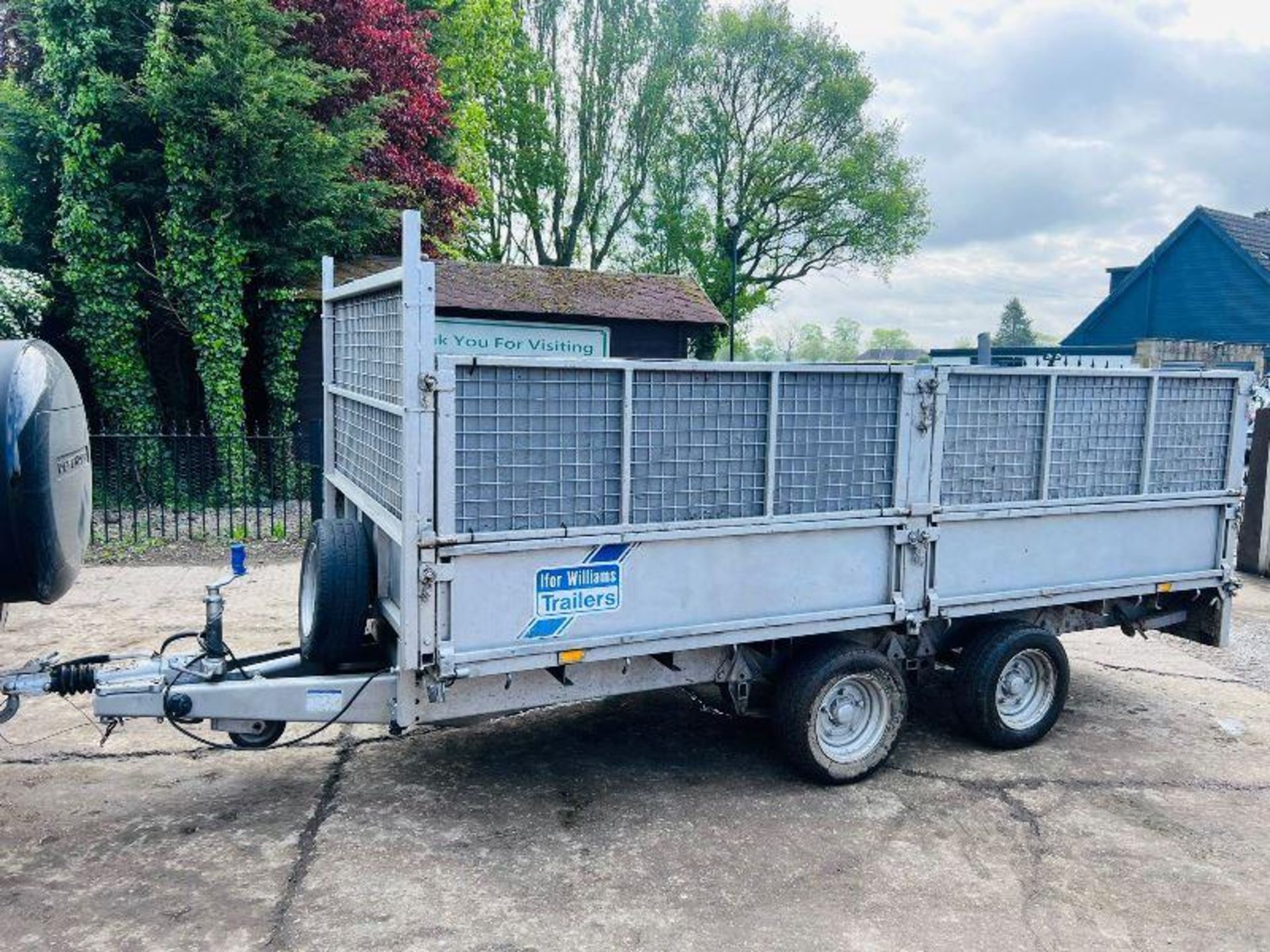 IFOR WILLIAMS LM125G DOUBLE AXLE DROP SIDE TRAILER C/W HIGH SIDED CAGE SIDES - Image 3 of 15