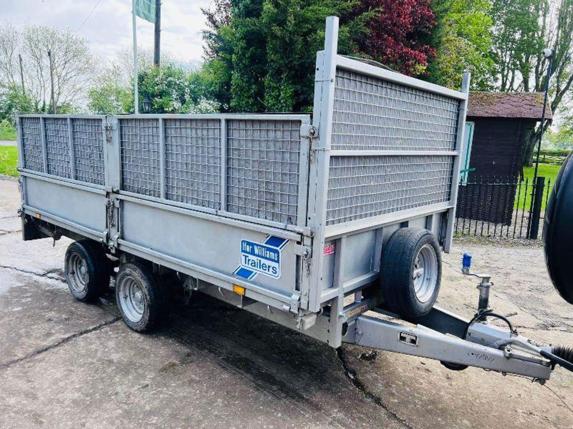 IFOR WILLIAMS LM125G DOUBLE AXLE DROP SIDE TRAILER C/W HIGH SIDED CAGE SIDES - Image 8 of 15