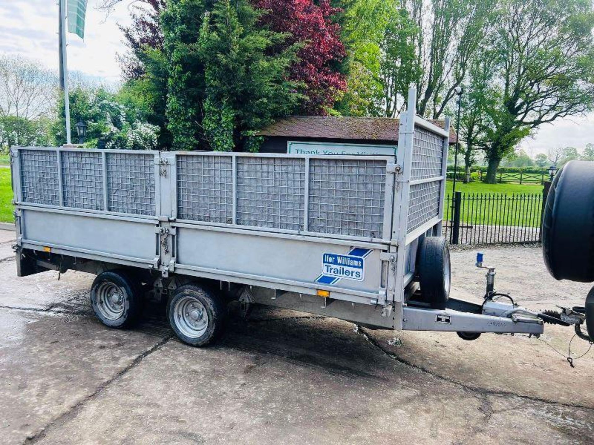 IFOR WILLIAMS LM125G DOUBLE AXLE DROP SIDE TRAILER C/W HIGH SIDED CAGE SIDES - Image 13 of 15