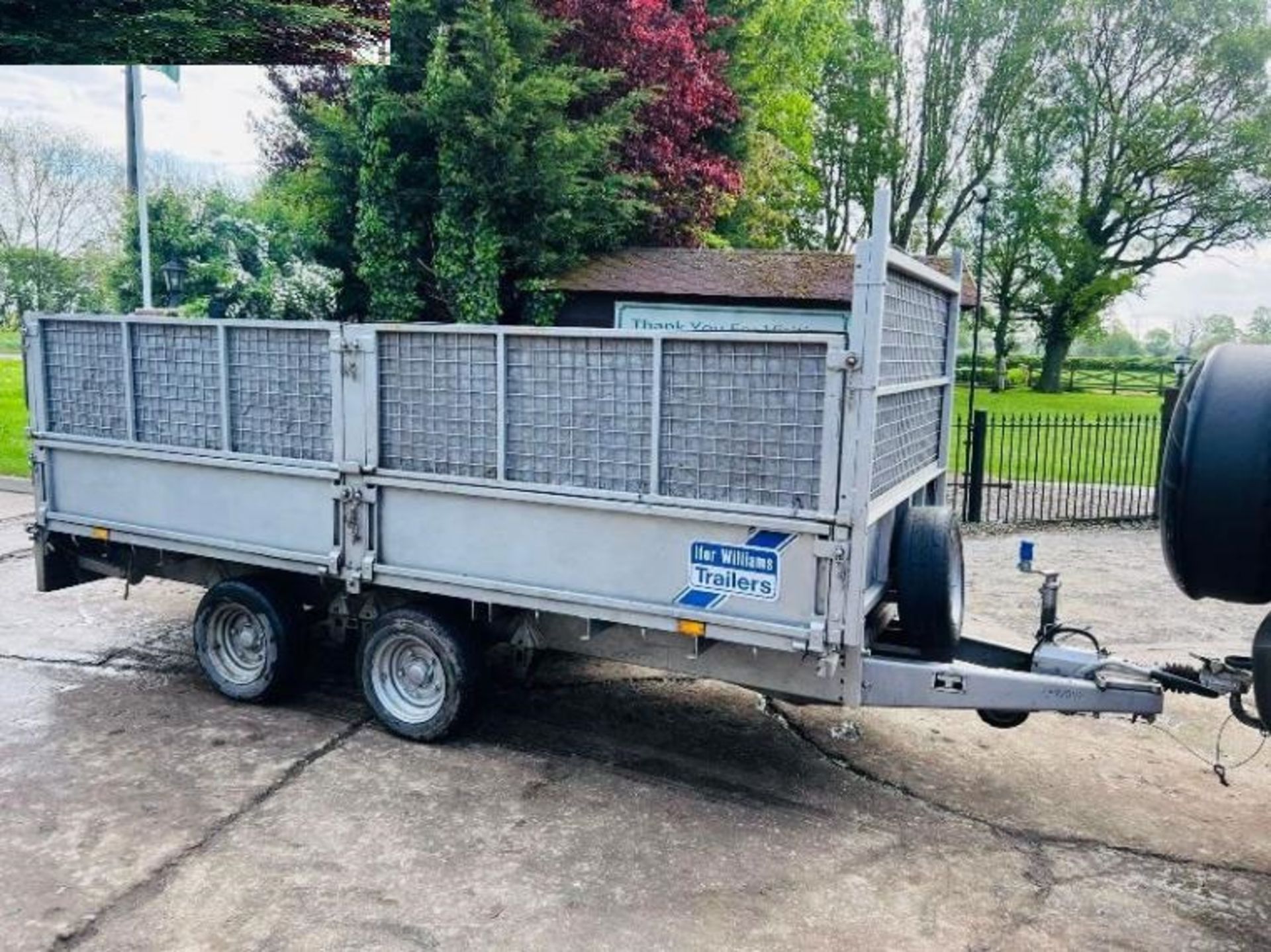 IFOR WILLIAMS LM125G DOUBLE AXLE DROP SIDE TRAILER C/W HIGH SIDED CAGE SIDES - Image 15 of 15