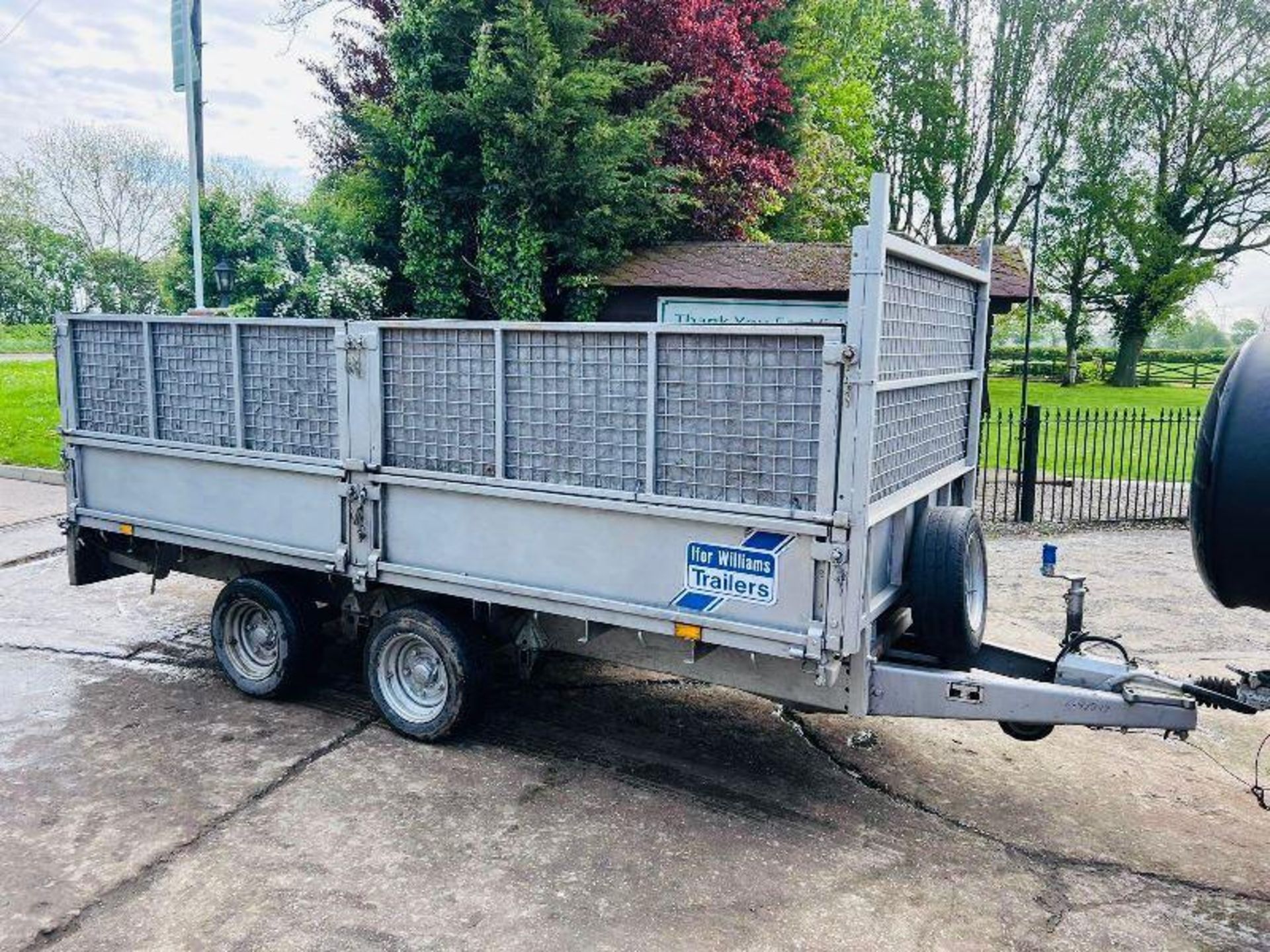 IFOR WILLIAMS LM125G DOUBLE AXLE DROP SIDE TRAILER C/W HIGH SIDED CAGE SIDES - Image 11 of 15