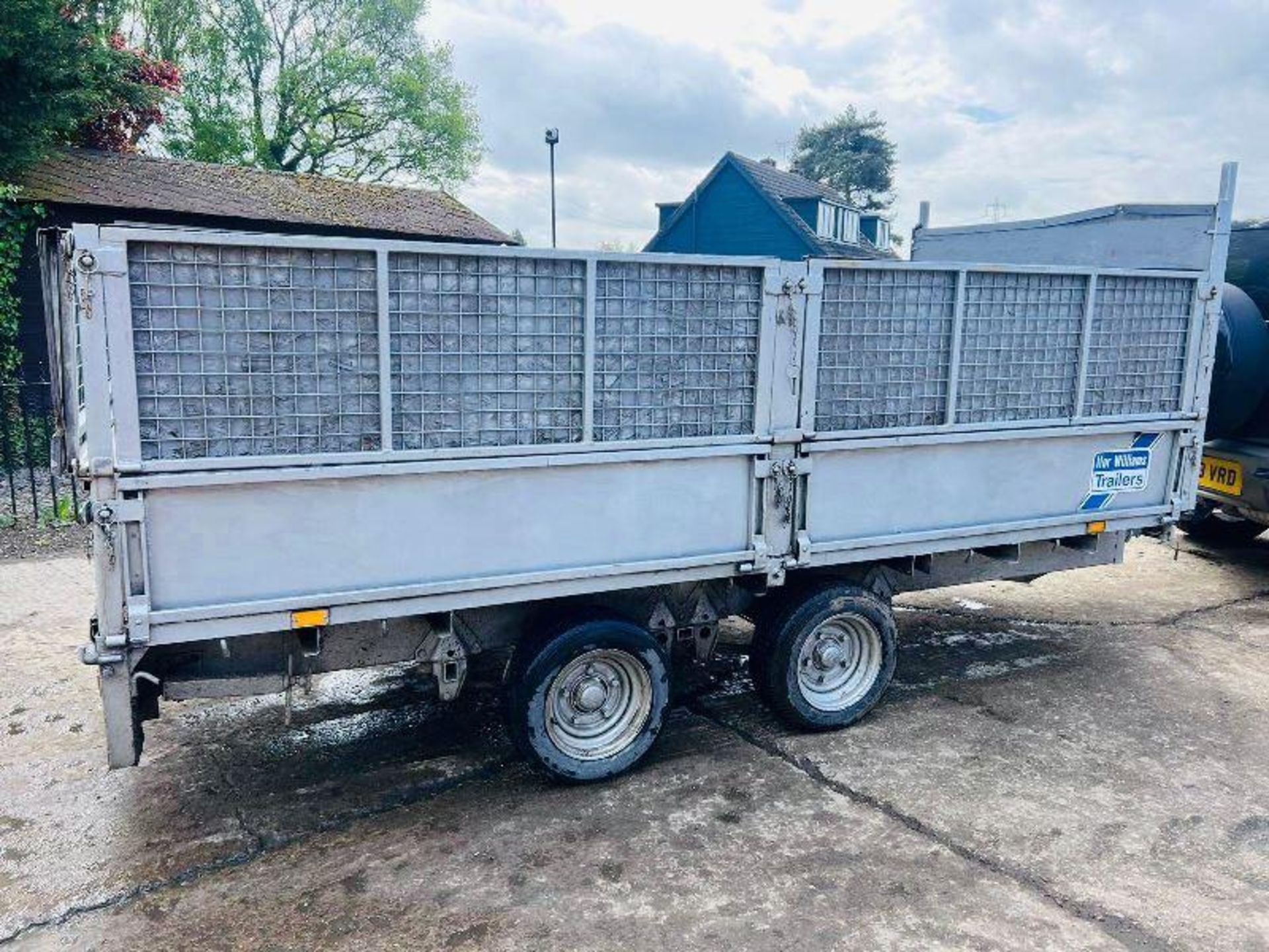 IFOR WILLIAMS LM125G DOUBLE AXLE DROP SIDE TRAILER C/W HIGH SIDED CAGE SIDES - Image 10 of 15