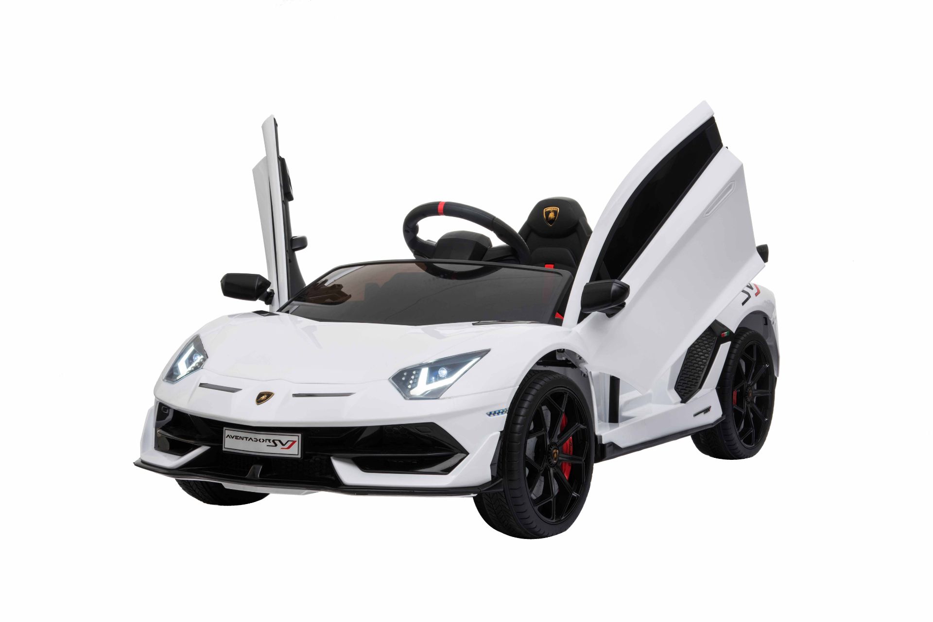 BRAND NEW RIDE ON FULLY LICENCED LAMBORGHINI AVENTADOR SVJ HL328 WITH PARENTAL REMOTE CONTROL -WHITE