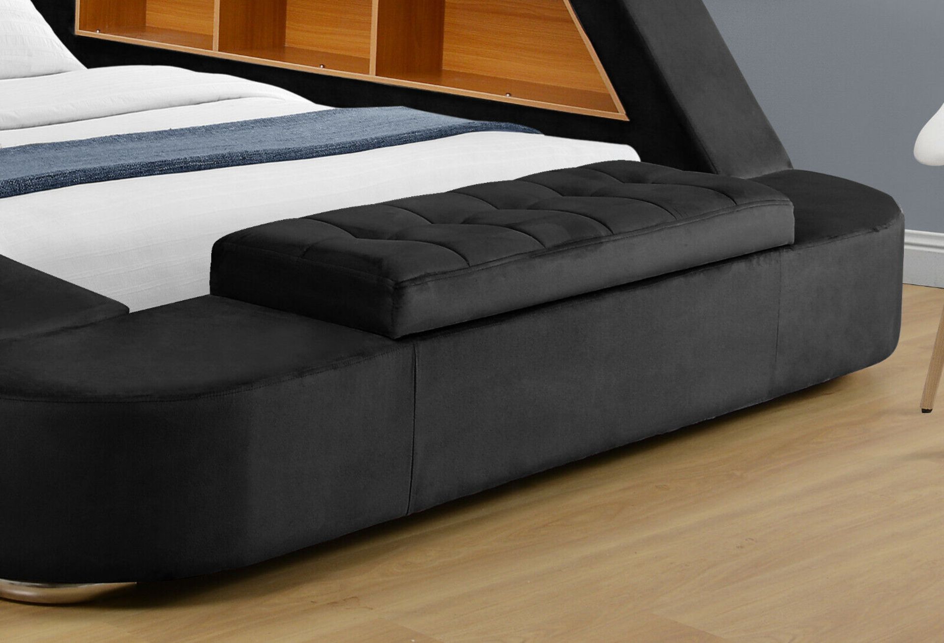 SUPER KING SIZED PLUSH VELVET BED WITH MASSAGE, SPEAKERS, LIGHT, STORAGE, SAFE RRP 2499.99 - Image 4 of 8