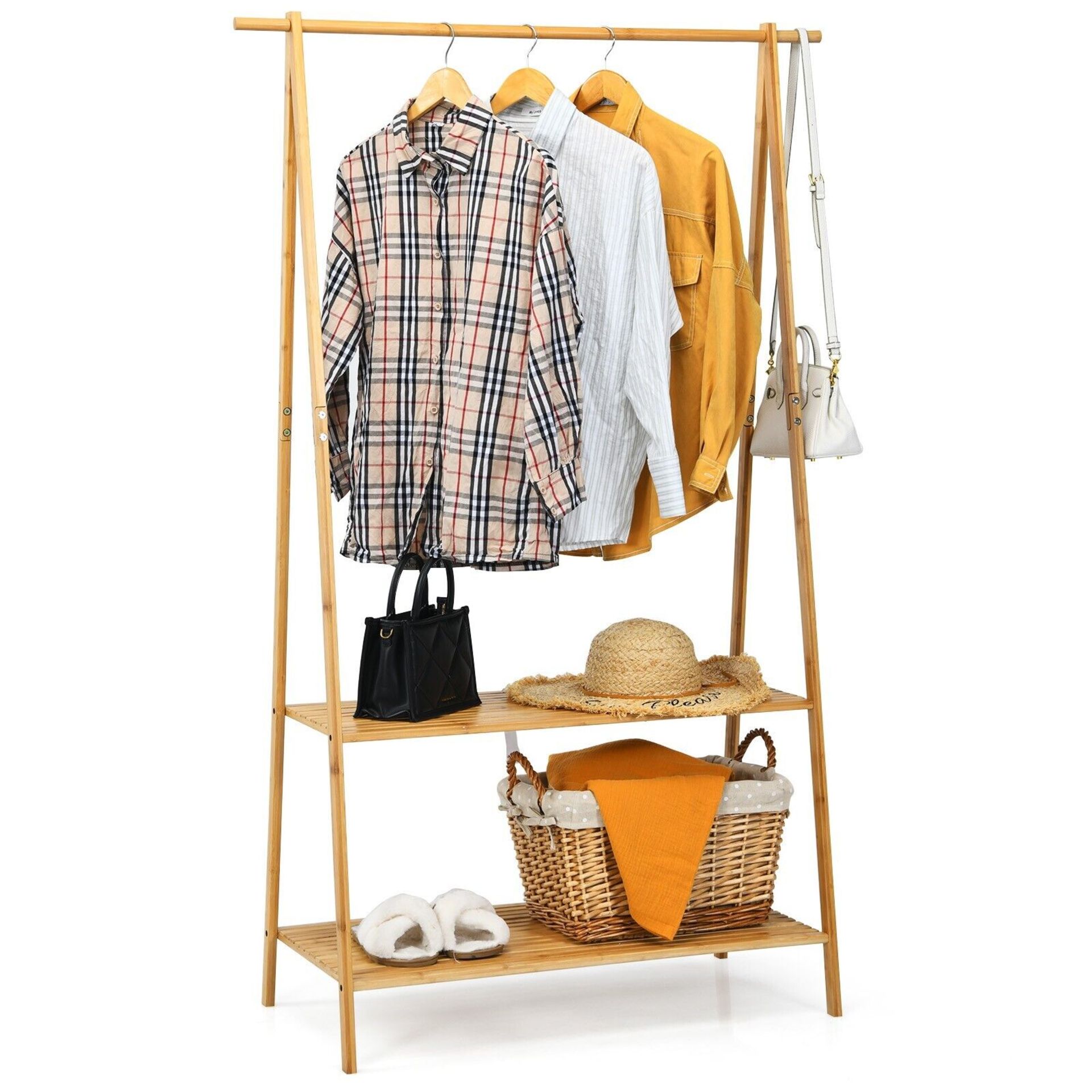 GARMENT RACK FREESTANDING CLOTHES RAIL