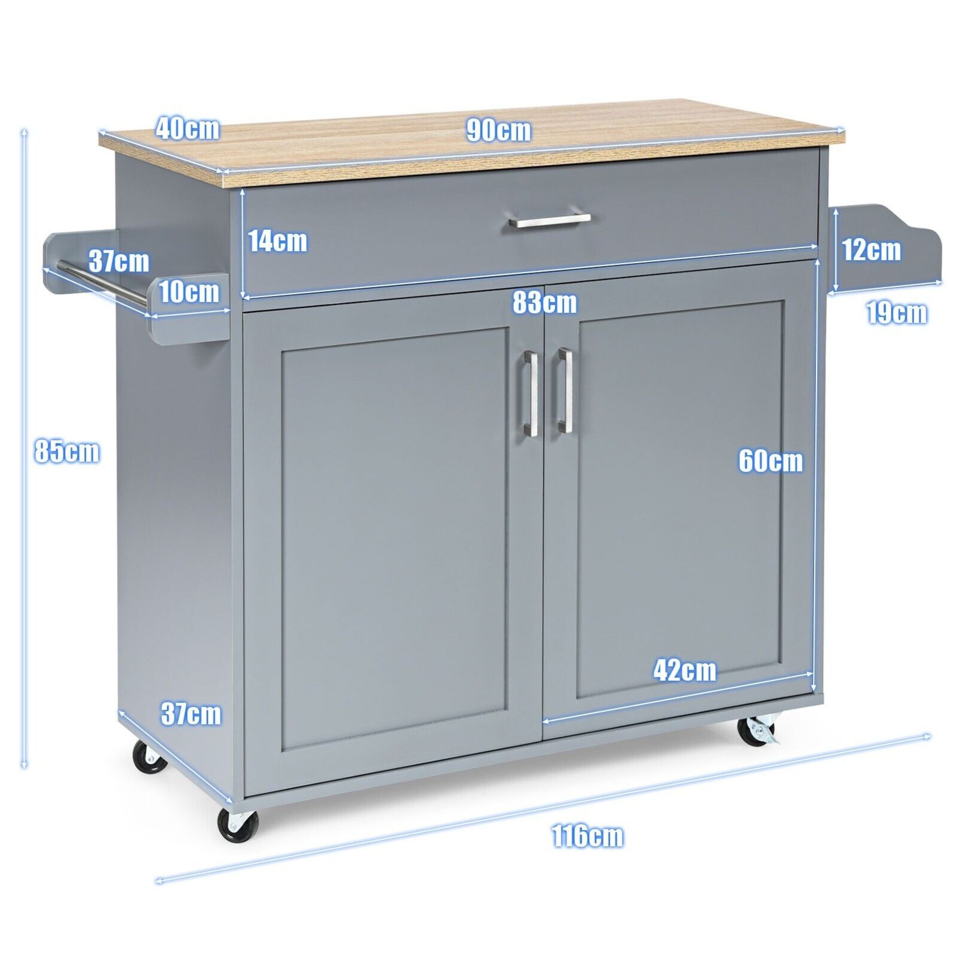 KITCHEN ISLAND STORAGE TROLLEY ON WHEELS - Image 2 of 14