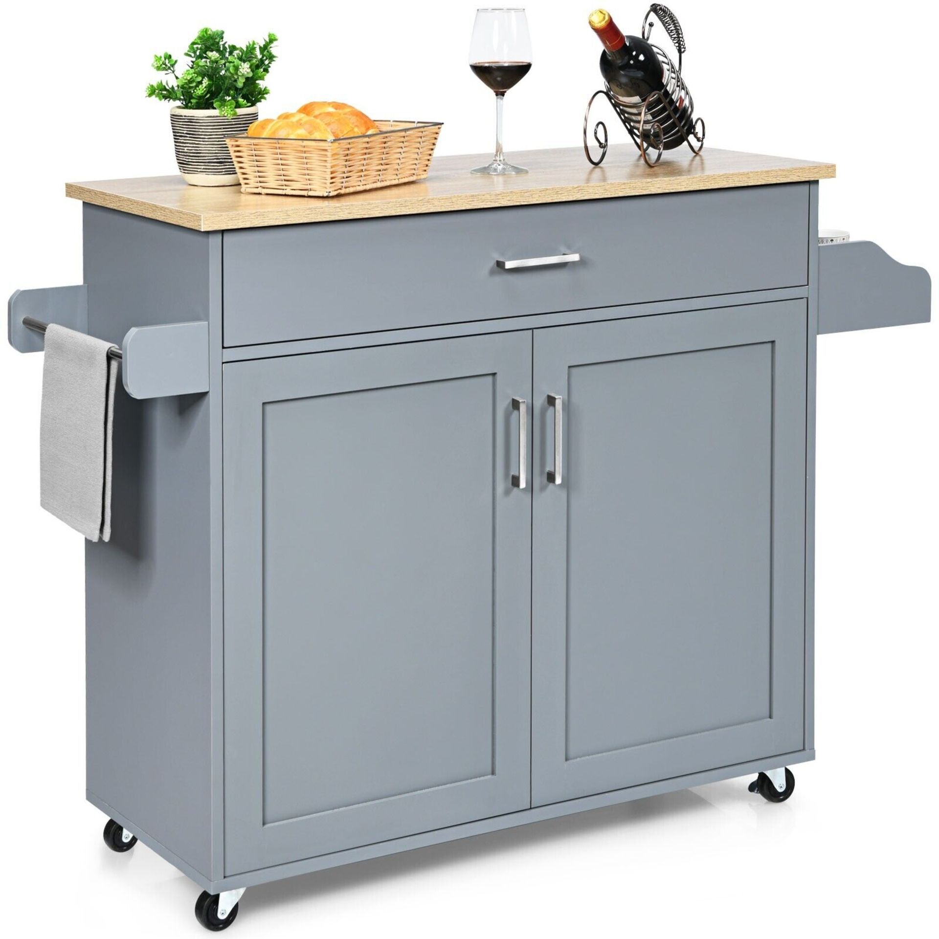 KITCHEN ISLAND STORAGE TROLLEY ON WHEELS