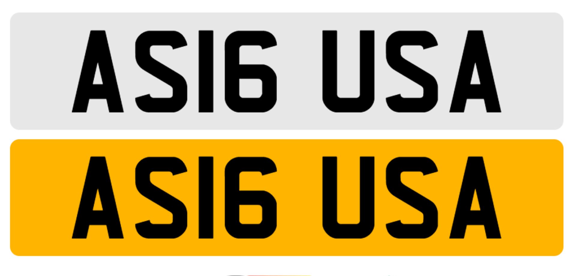 ‘’AS16 USA'' NUMBER PLATE - CURRENTLY ON RETENTION