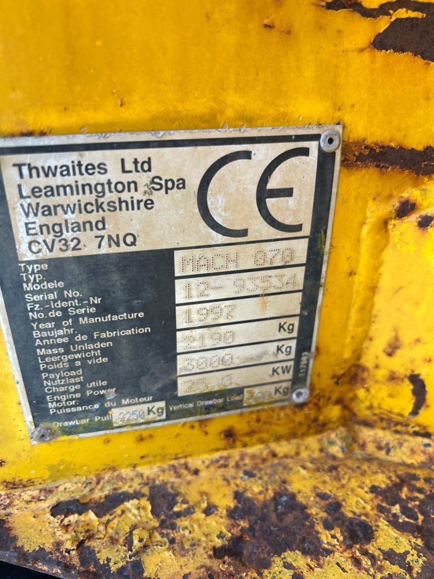 THWAITES ALLDRIVE 7000 MACH070 3 TON DUMPER - Image 9 of 9