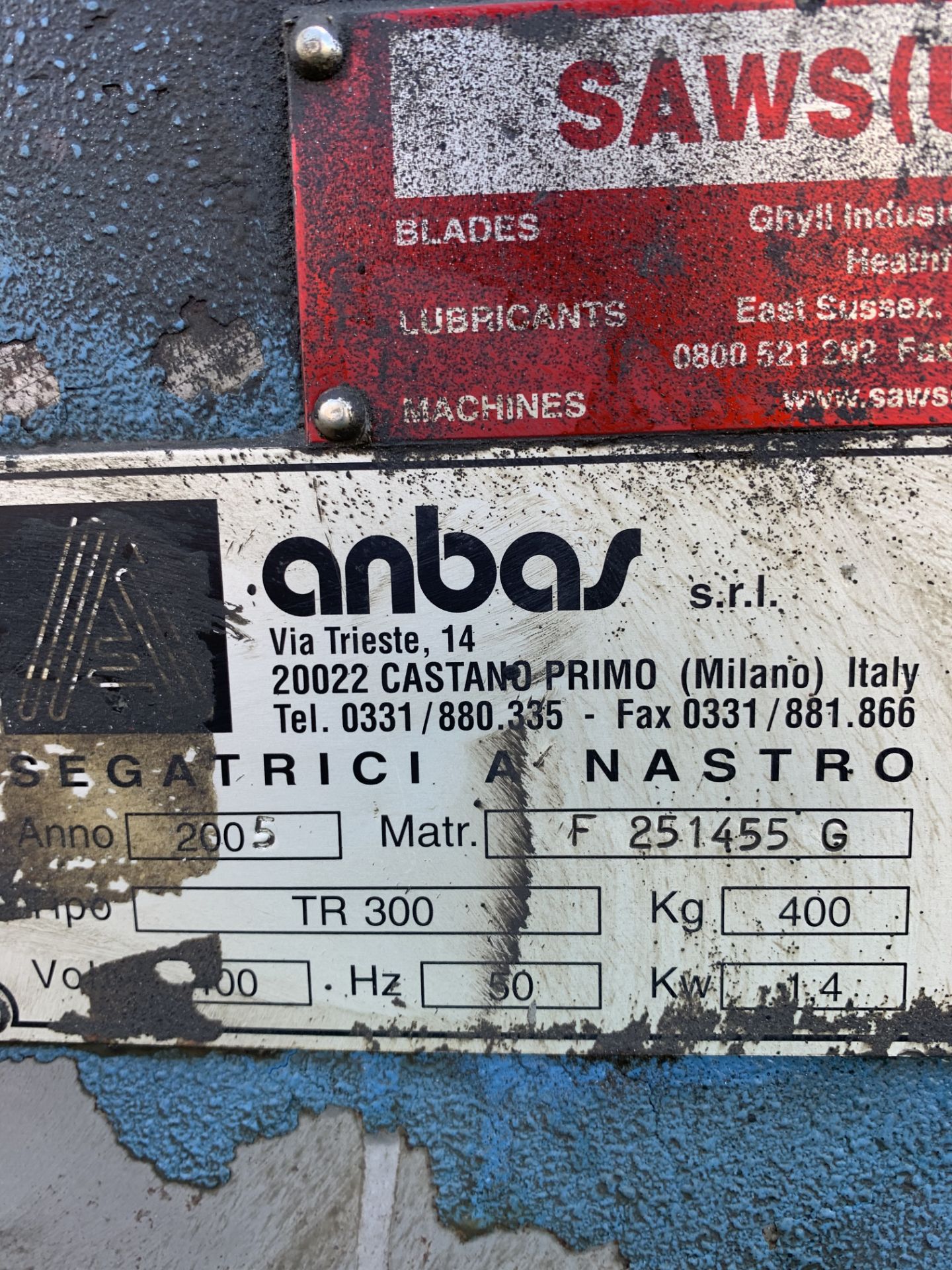 ANBAS TR300 BANDSAW 3 PHASE NO VAT - Image 2 of 2
