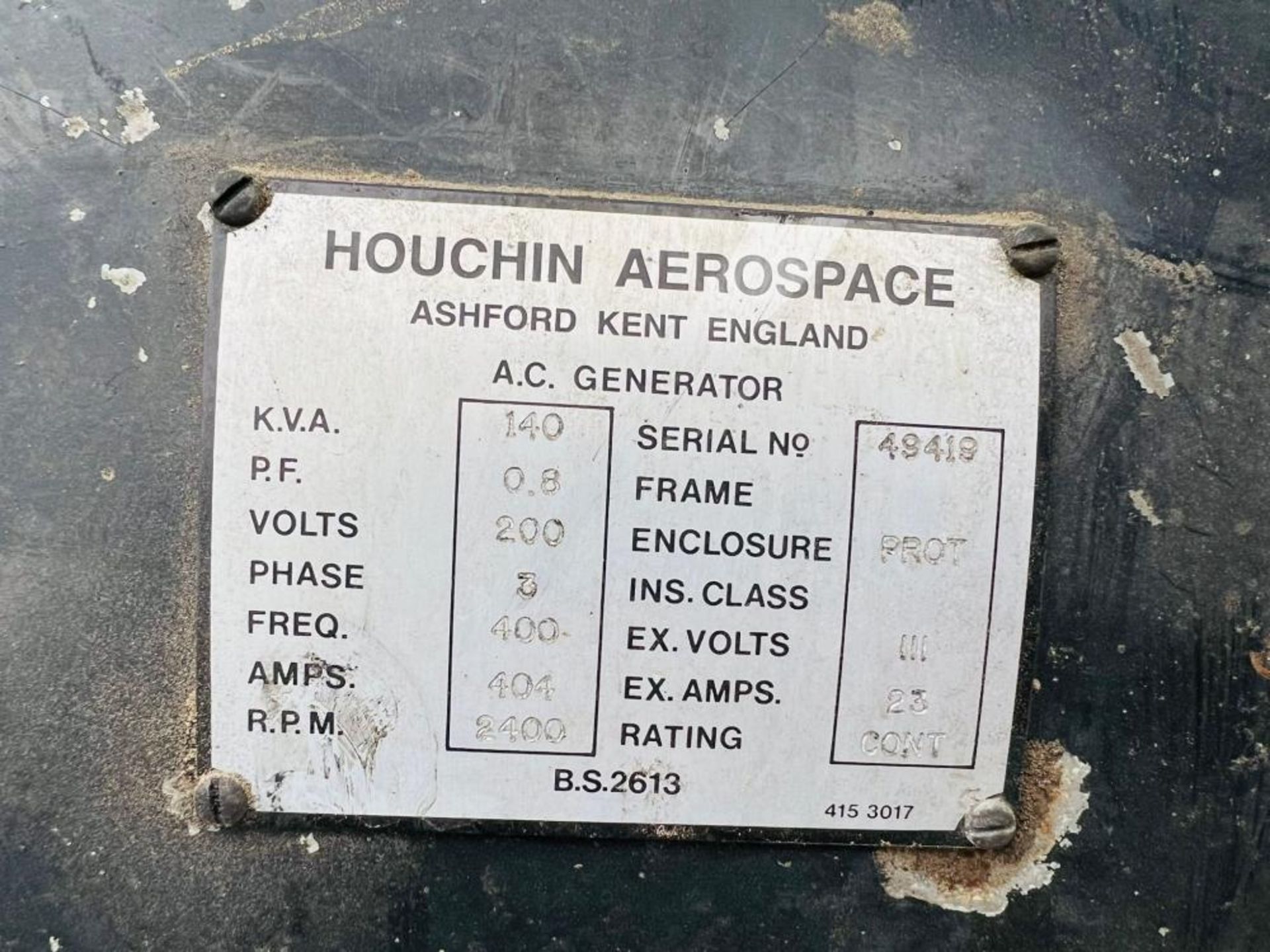 HOUCHIN AREOSPACE 140KVA GENERATOR C/W CUMINS TURBO ENGINE *CHOICE OF TWO* - Image 13 of 18