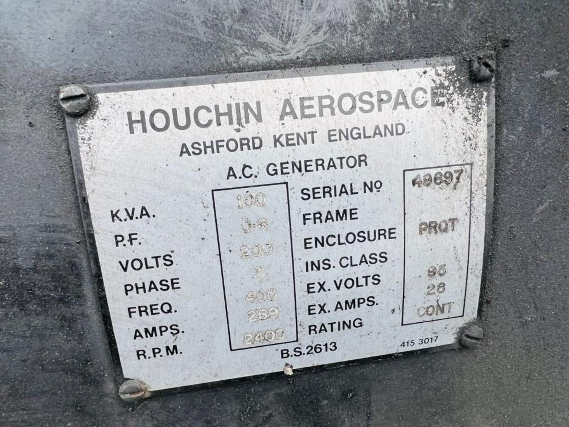 HOUCHIN AREOSPACE 100KVA GENERATOR C/W CUMINS TURBO ENGINE *CHOICE OF TWO* - Image 6 of 15