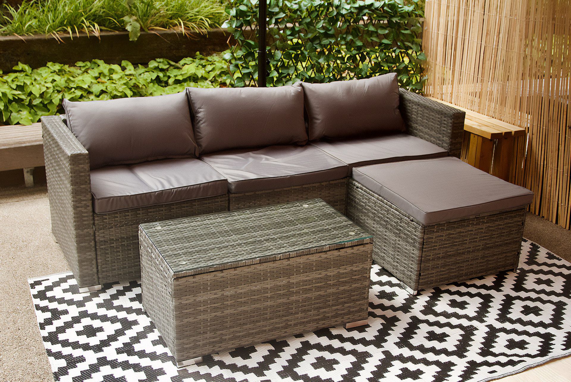 1 X NEW MODULAR 4-SEATER RATTAN GARDEN SOFA SET - GREY - Image 3 of 3