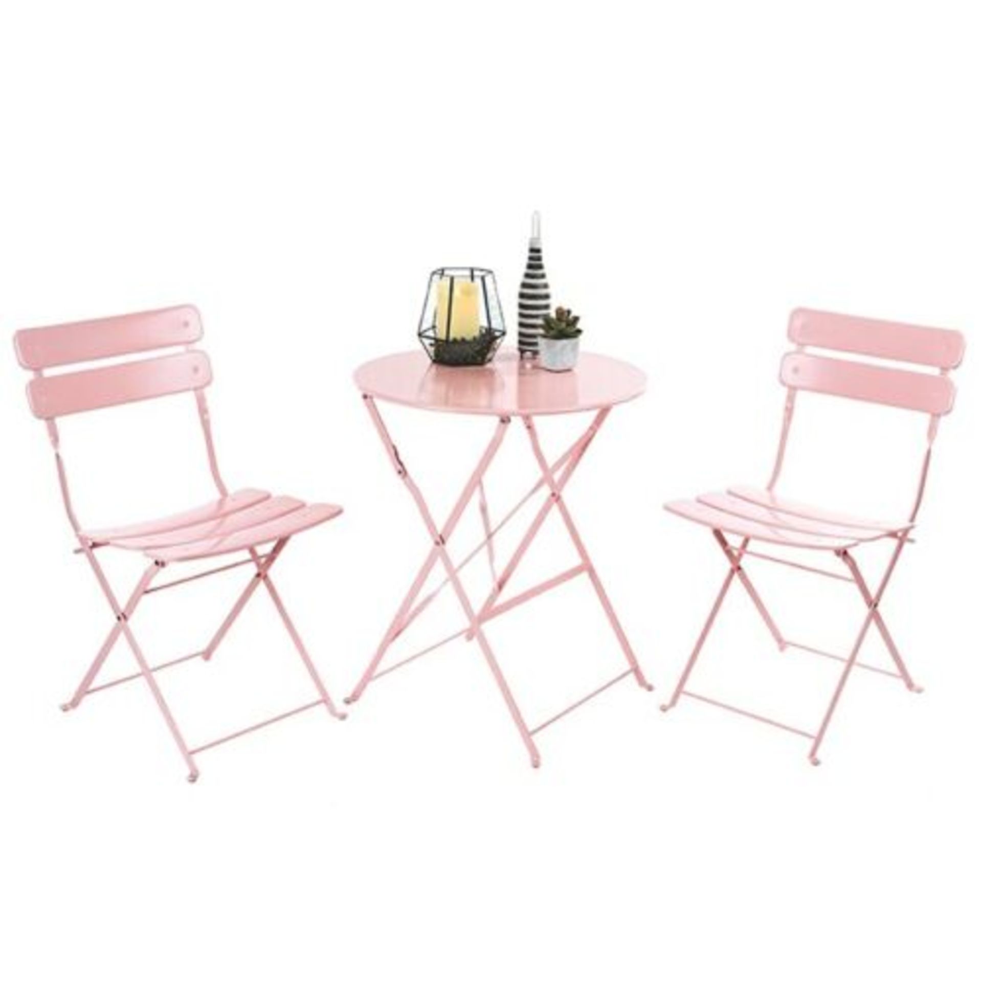 PREMIER 2 SEATER SUSSEX BISTRO SET TABLE CHAIRS PATIO FURNITURE ROUND PINK - FREE DELIVERY