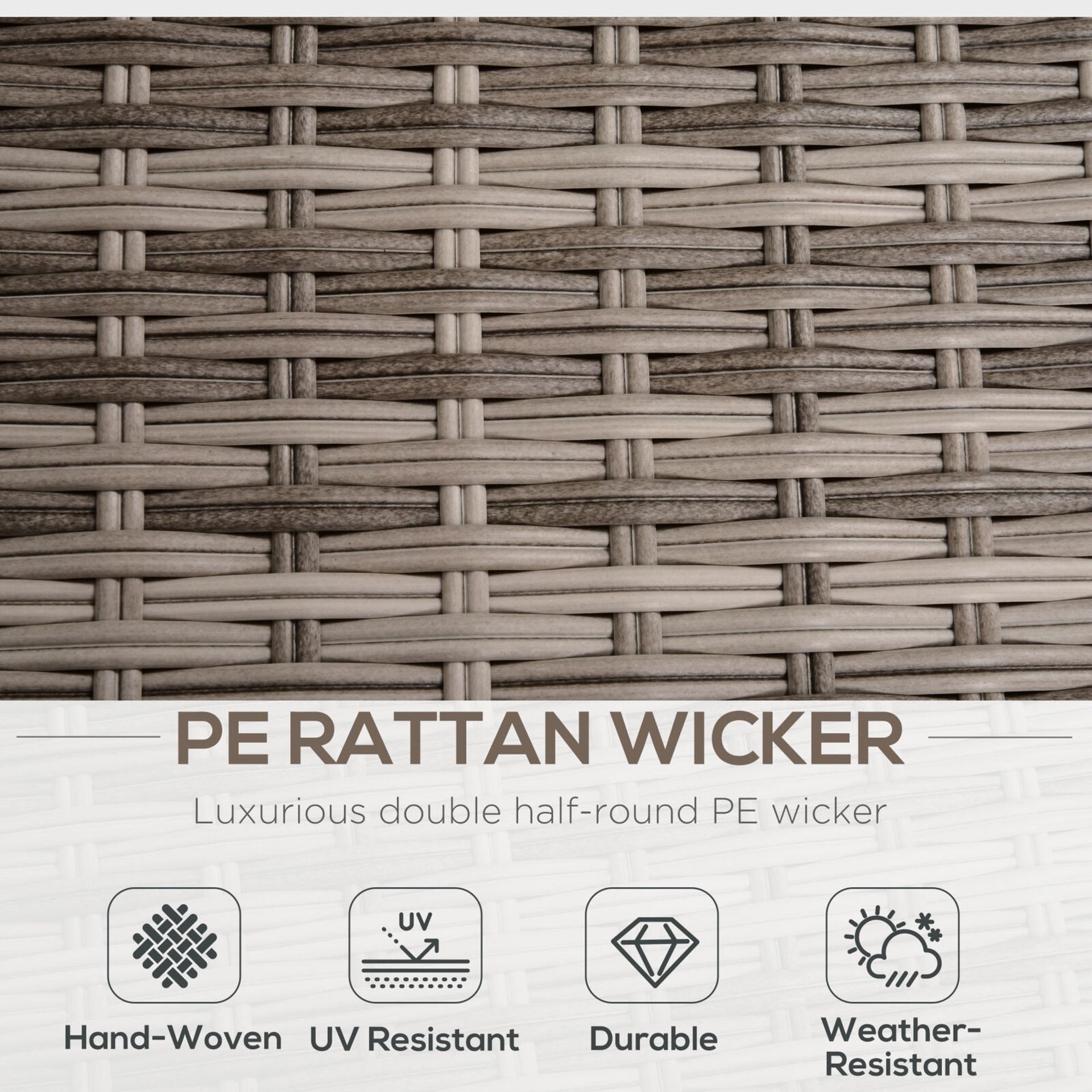 LUXURY 8PC RATTAN WICKER PATIO FURNITURE SET - Image 3 of 7