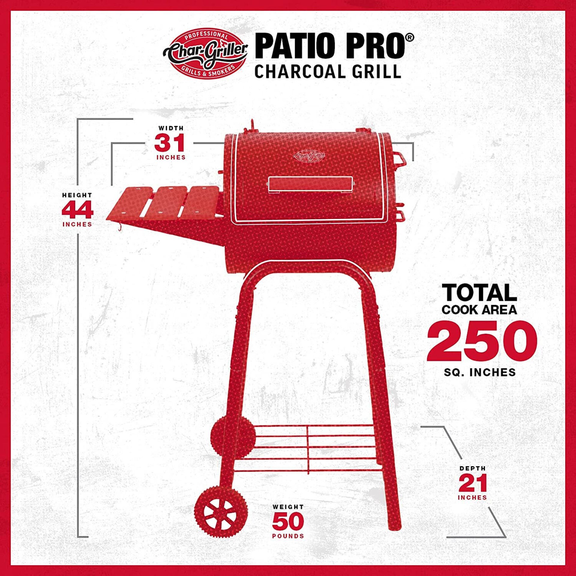BRAND NEW CHAR-GRILLER PATIO PRO CHARCOAL BBQ - Image 8 of 8