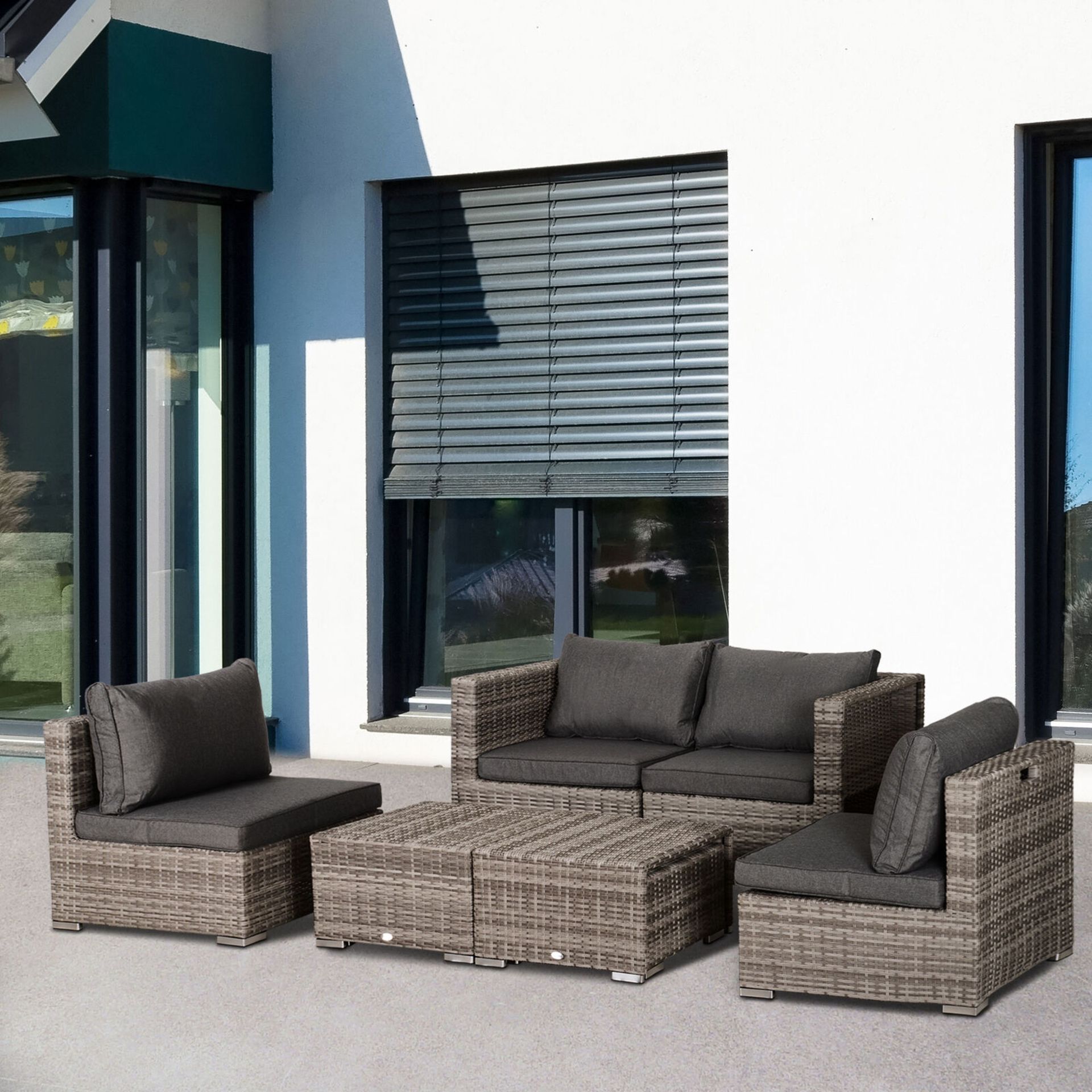 LUXURY 8PC RATTAN WICKER PATIO FURNITURE SET