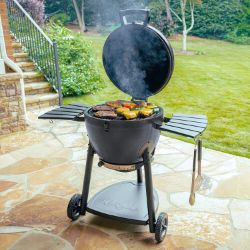 BRAND NEW CHAR GRILLER 16620 AKORN KAMADO KOOKER CHARCOAL BARBECUE GRILL AND SMOKER, BLACK