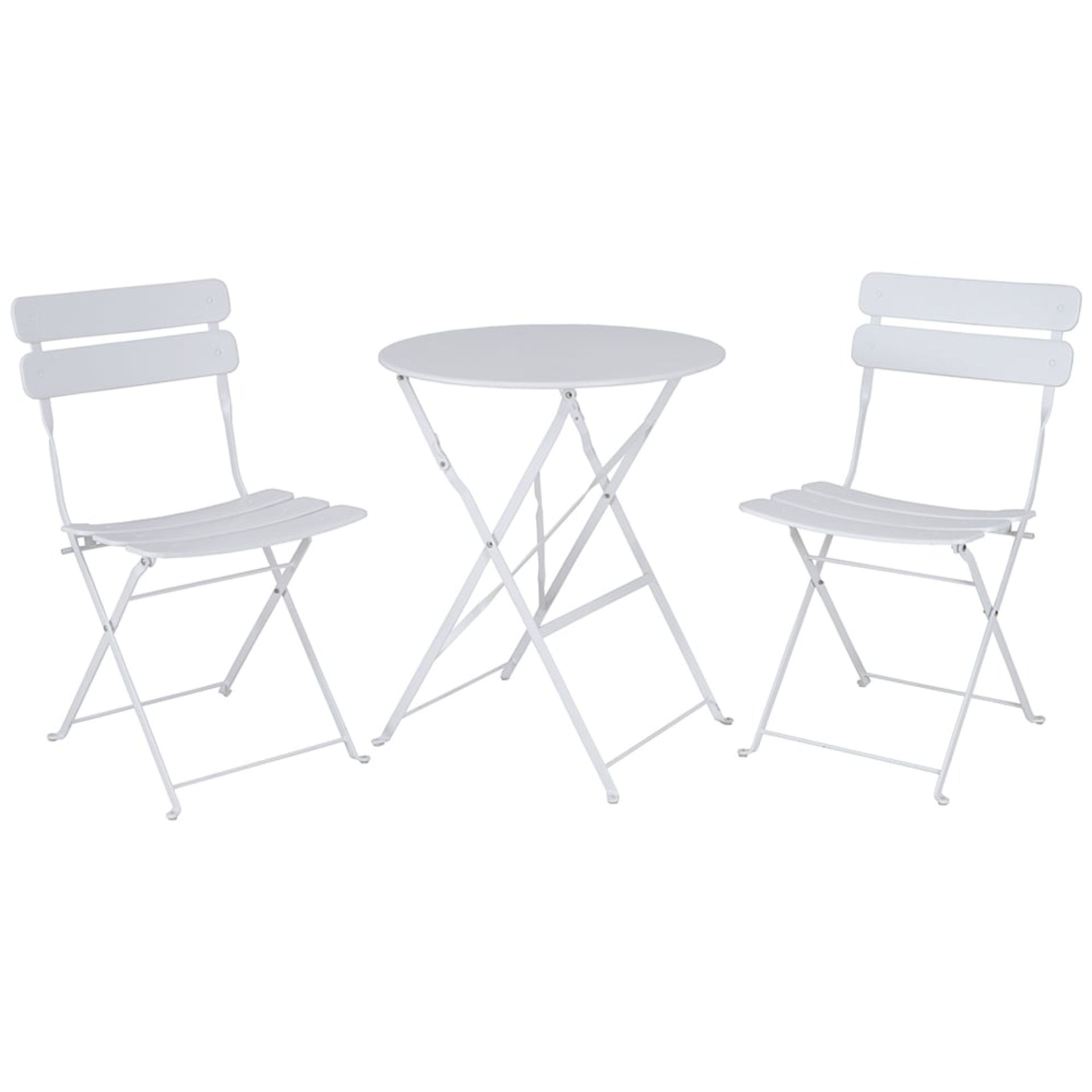 BRAND NEW 2 SEATER WHITE FOLDING BISTRO SET