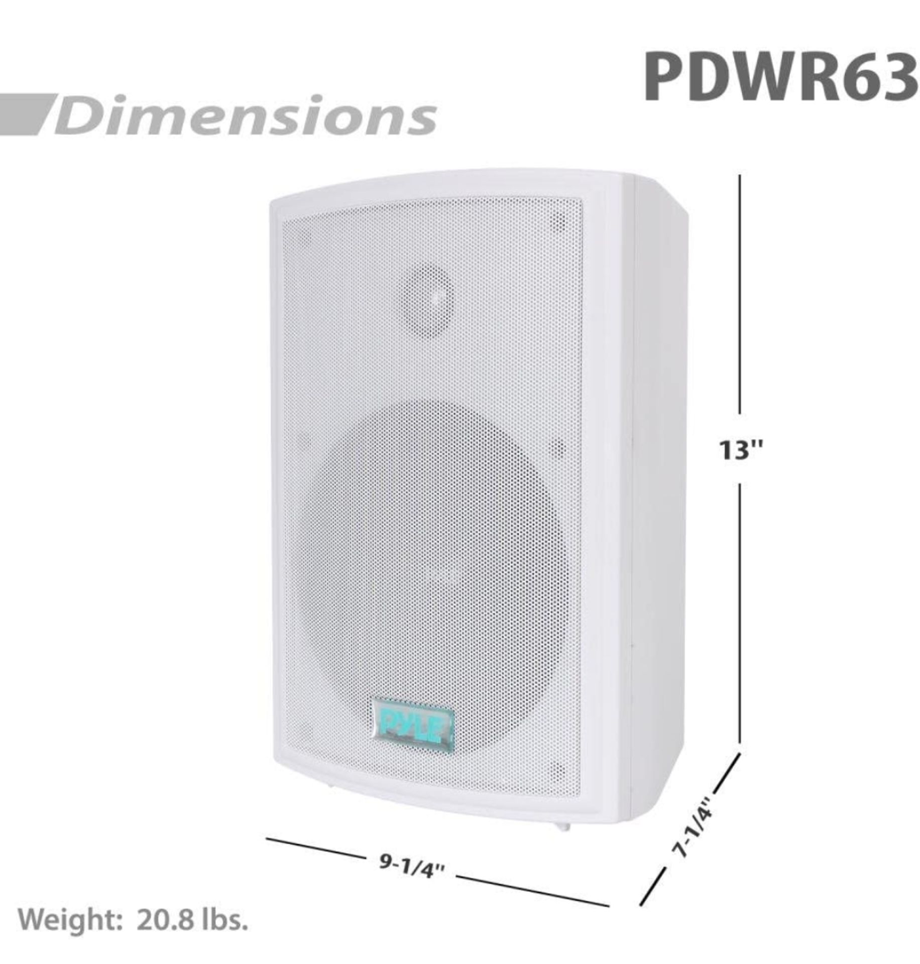 10 PAIRS OF PYLE HOME PDWR63 INDOOR/OUTDOOR WATERPROOF ON WALL SPEAKER, WHITE, 6.5 INCH - Image 2 of 3