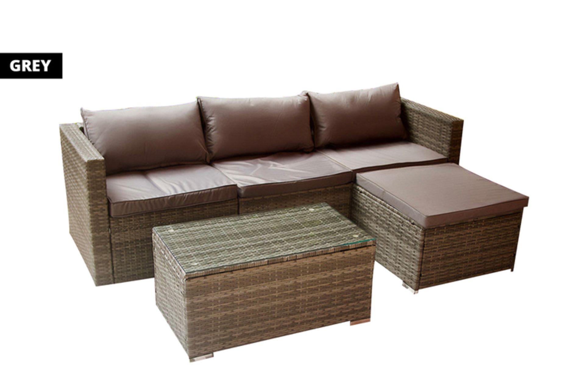 10 X NEW SETS OF MODULAR 4-SEATER RATTAN GARDEN SOFA SET - MIXED COLOUR - Image 10 of 11