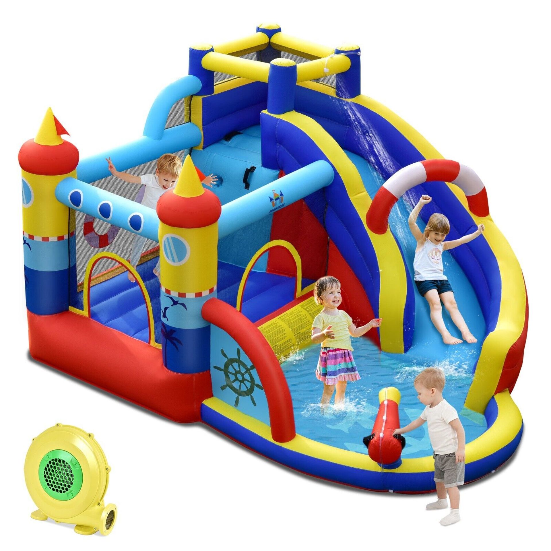 NEW INFLATABLE BOUNCY CASTLE WATER PARK BOUNCE HOUSE WATER SLIDES WITH 480W BLOWER - Image 7 of 7