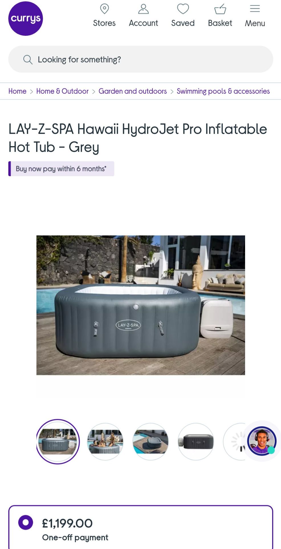 RRP £1199.00 - LAY-Z-SPA HAWAII HYDROJET INFLATABLE HOT TUB - GREY - Image 9 of 9