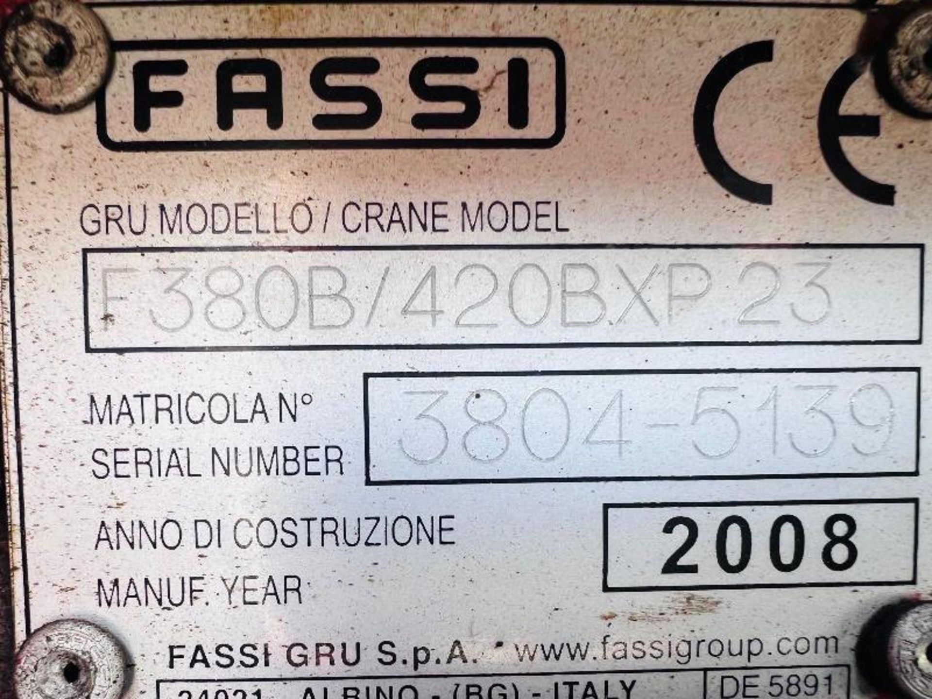 FASSI F420XP REMOTE CONTROL CRANE *YEAR 2008* C/W 4 X HYDRAULIC SUPPORT LEGS - Image 18 of 20