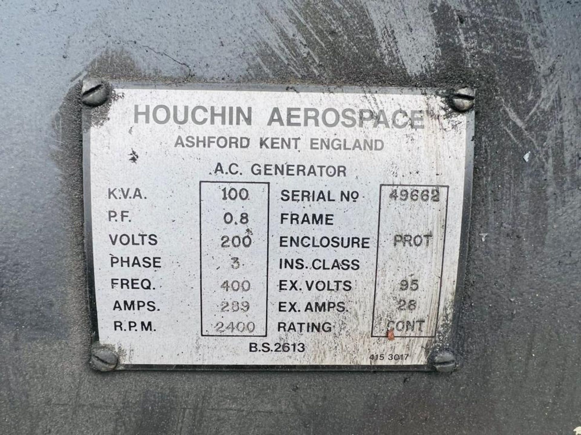 HOUCHIN AREOSPACE 100KVA GENERATOR C/W CUMINS TURBO ENGINE *CHOICE OF TWO* - Bild 14 aus 15