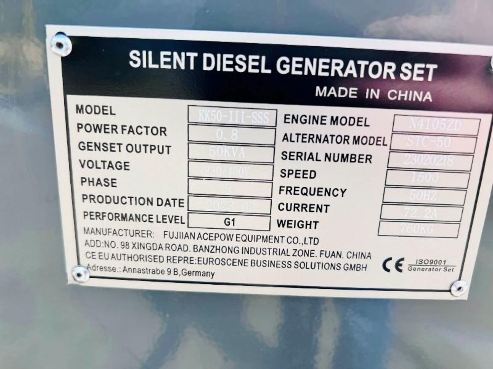 BRAND NEW KAWAKENI KK50 50KVA SILENT RUN GENERATOR *YEAR 2023 - Bild 14 aus 22