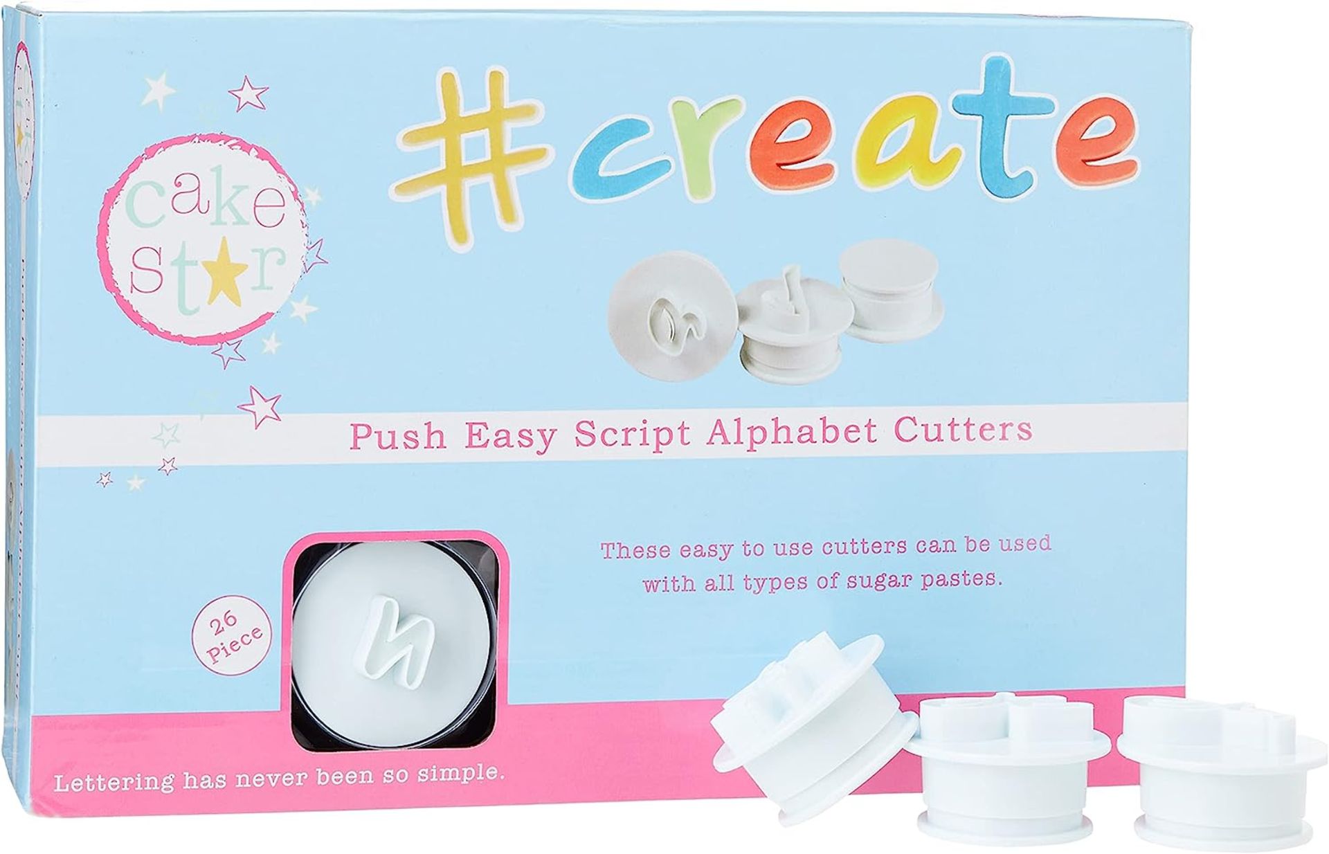 PALLET OF 525 X CAKE STAR PUSH EASY CUTTERS, SCRIPT FONT - £4450