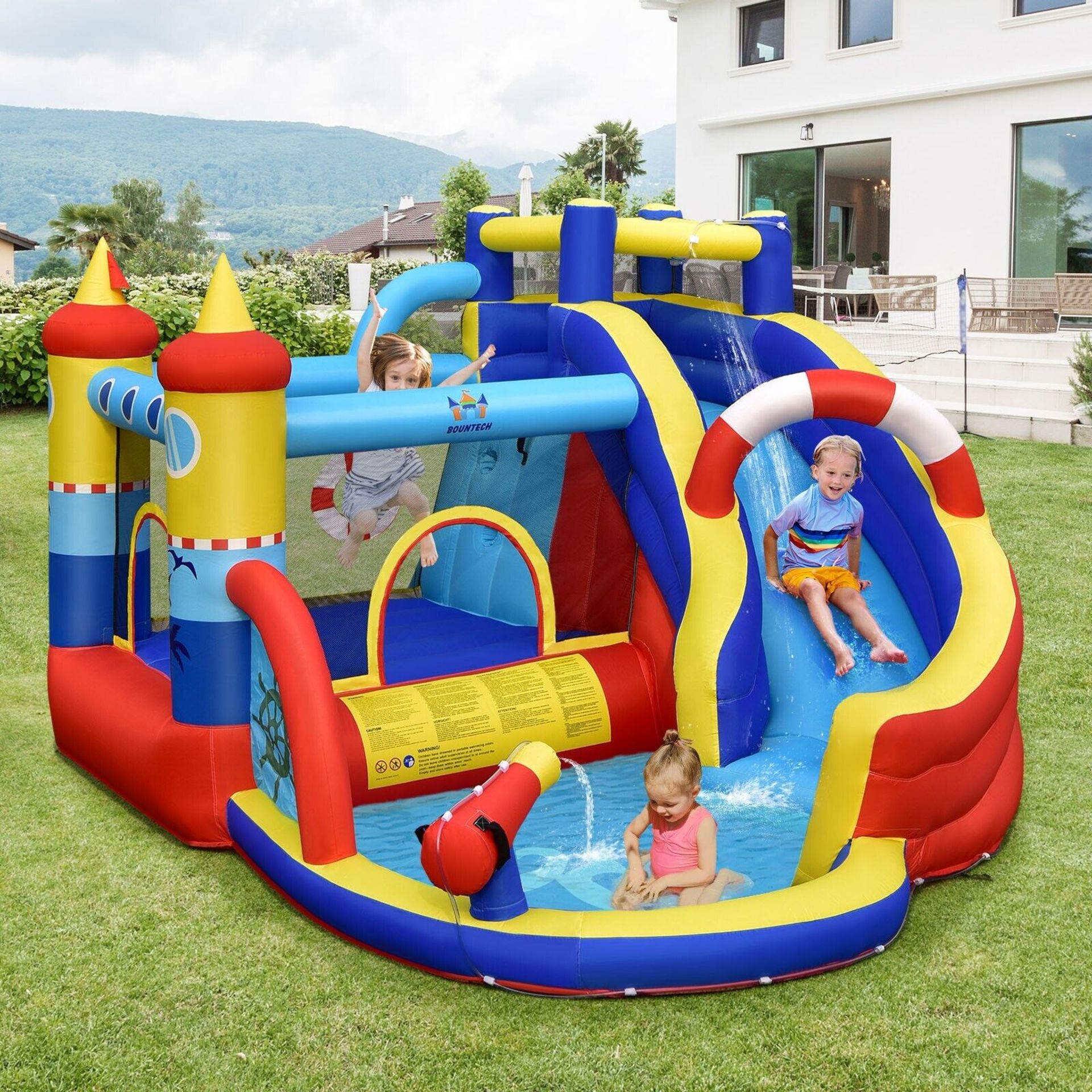 NEW INFLATABLE BOUNCY CASTLE WATER PARK BOUNCE HOUSE WATER SLIDES WITH 480W BLOWER