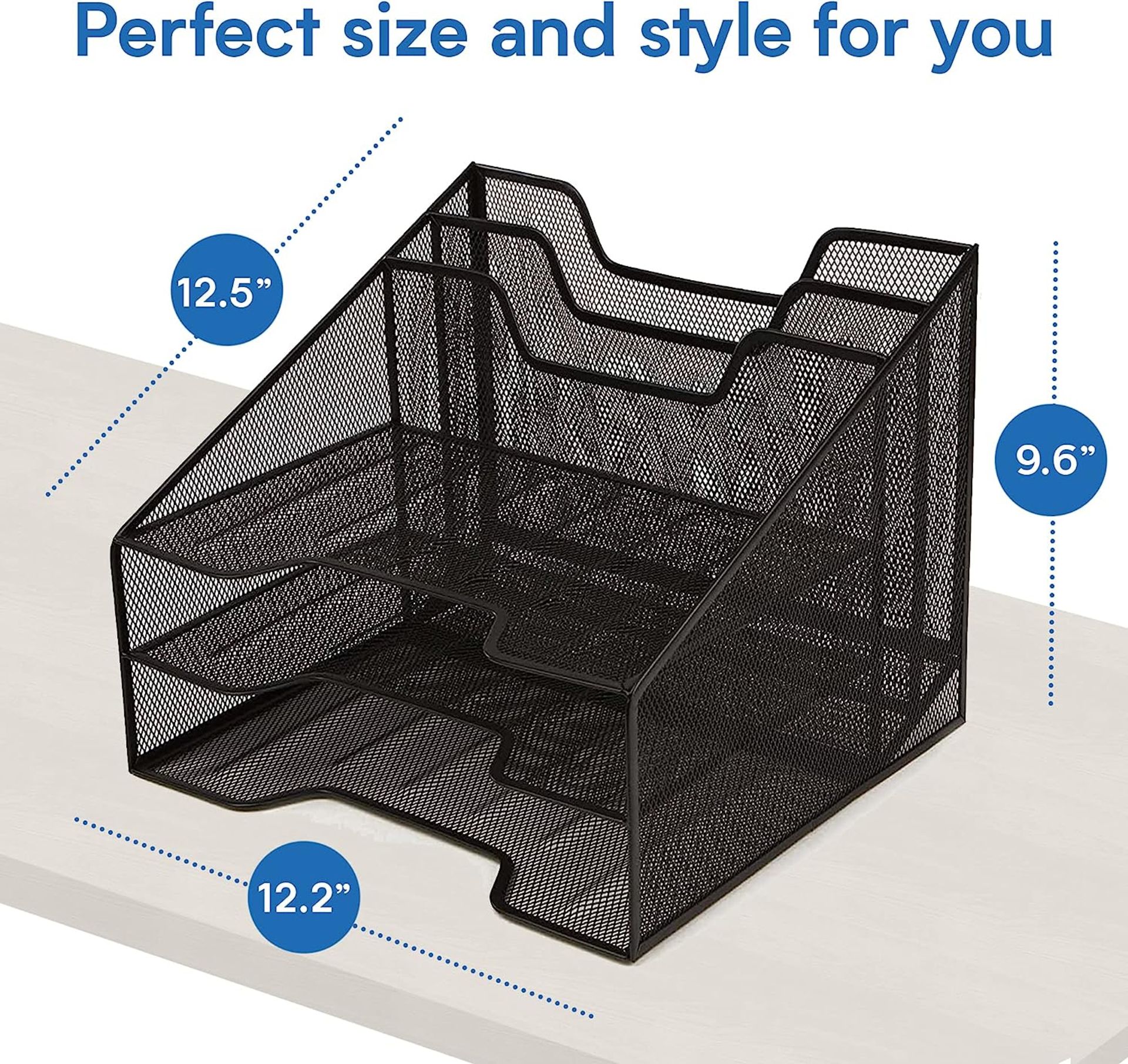5 PALLETS CONTAINING 240 X HALTER STEEL MESH 5 COMPARTMENT MESH ORGANIZER BLACK - RRP £9600 - Image 3 of 4