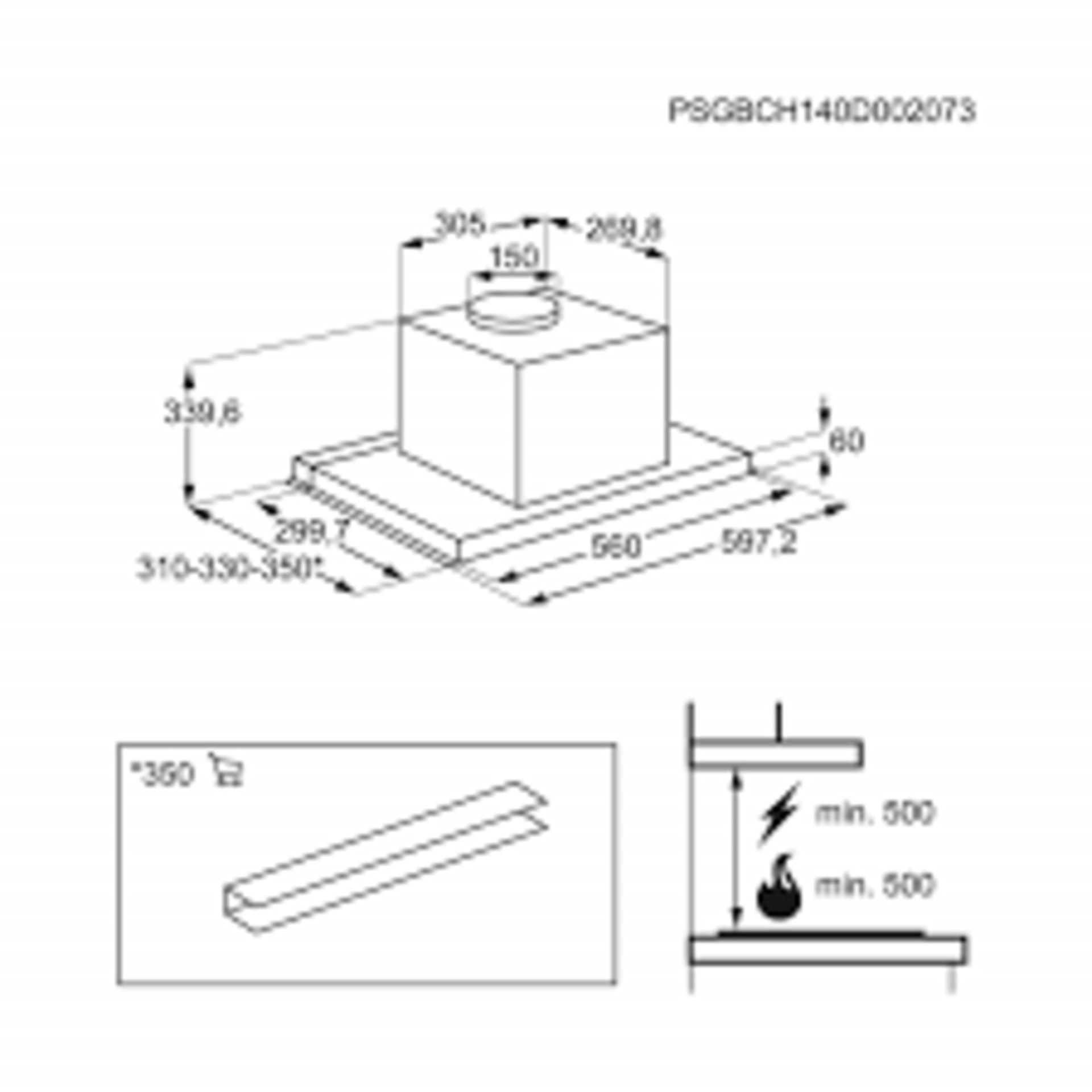 5 X NEW ELECTROLUX EFP60540OX TELESCOPIC CANOPY COOKER HOOD STAINLESS STEEL - Image 2 of 2