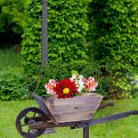 **NEW**WHEELBARROW-INSPIRED GARDEN DECORATION: FIR WOOD PLANTER>>DELIVERY AVAILABLE<<