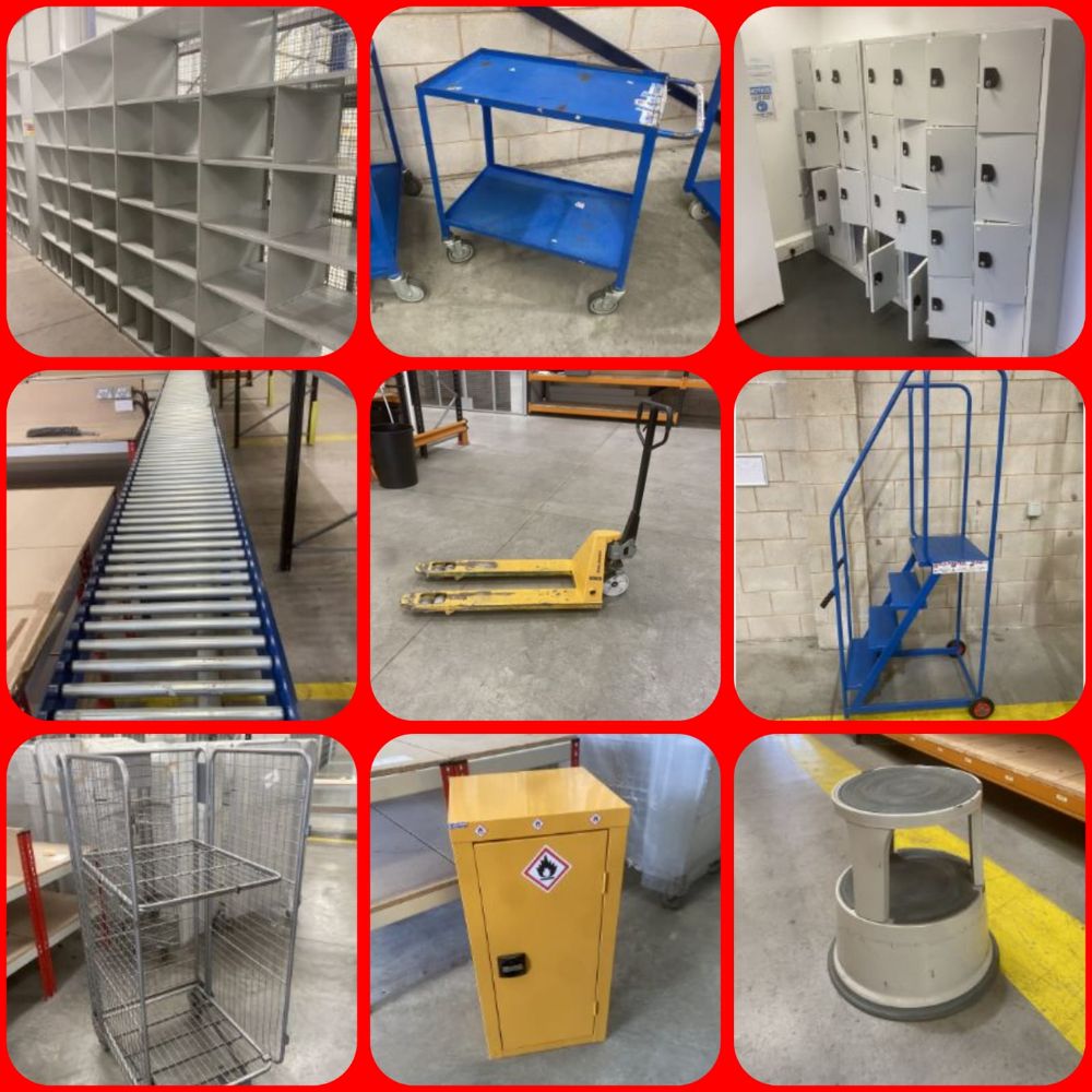 LIQUIDATION OF WAREHOUSE EQUIPMENT TO INCLUDE RACKING, STAIRS AND TROLLEYS - NO RESERVES! Ends from MONDAY 21 August 2023 at 7.30pm